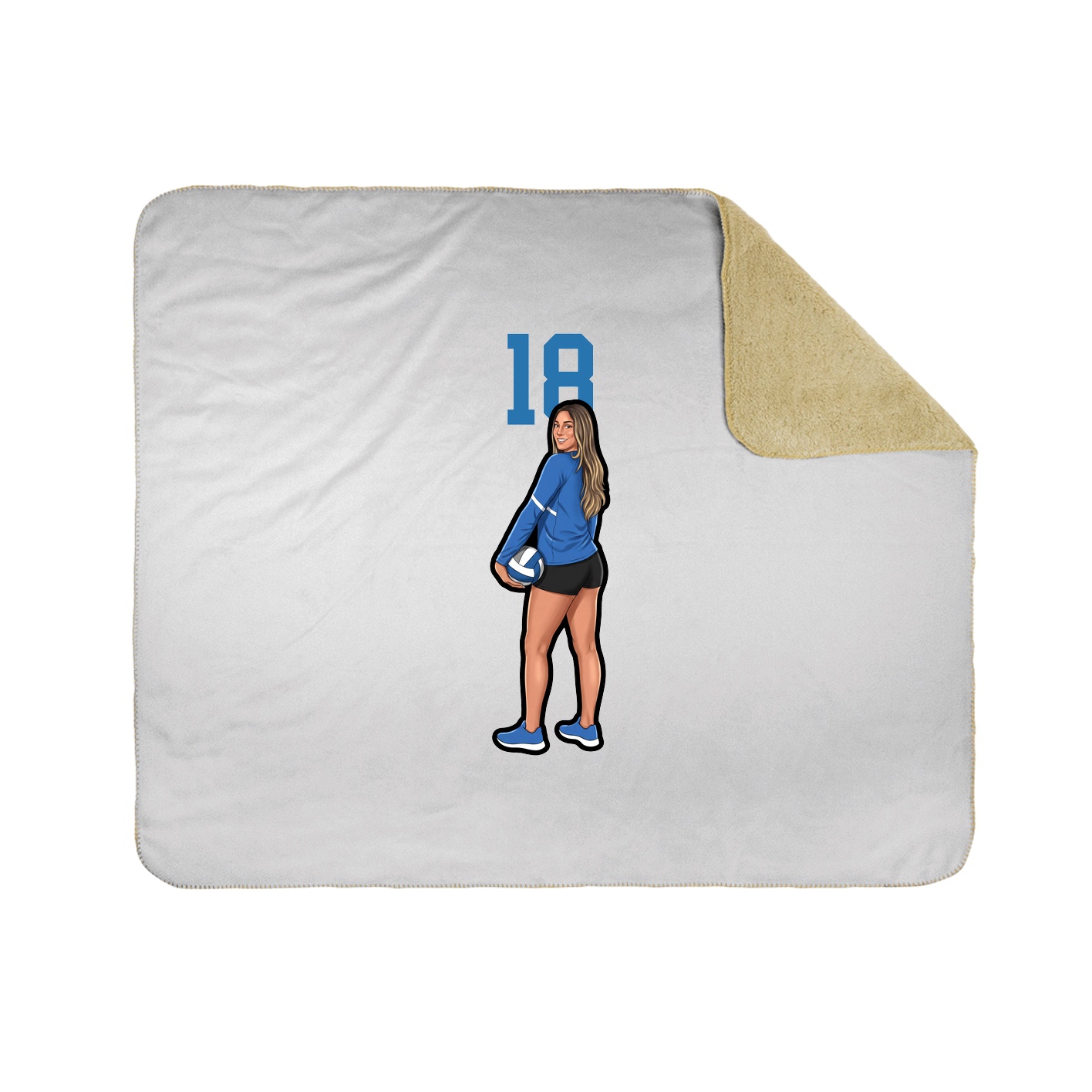 Throw Blanket — Number Top in White