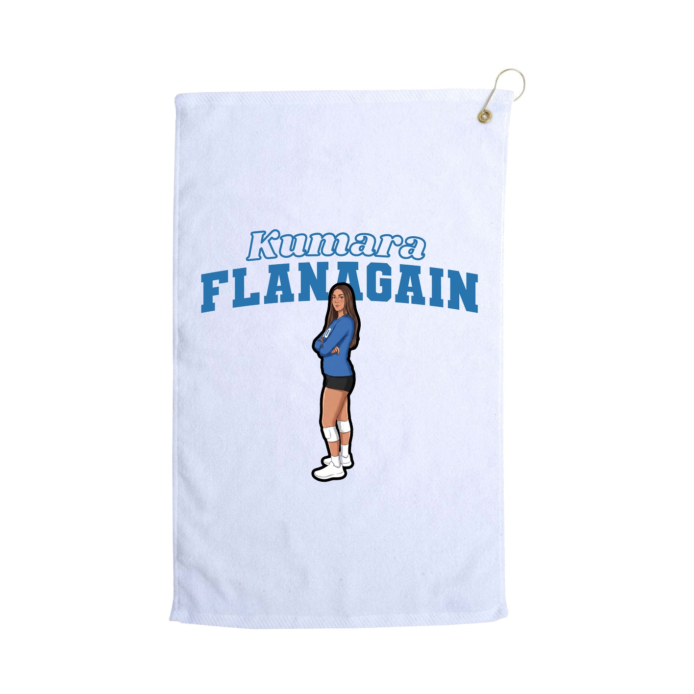 Golf Towel — Name Arch in White