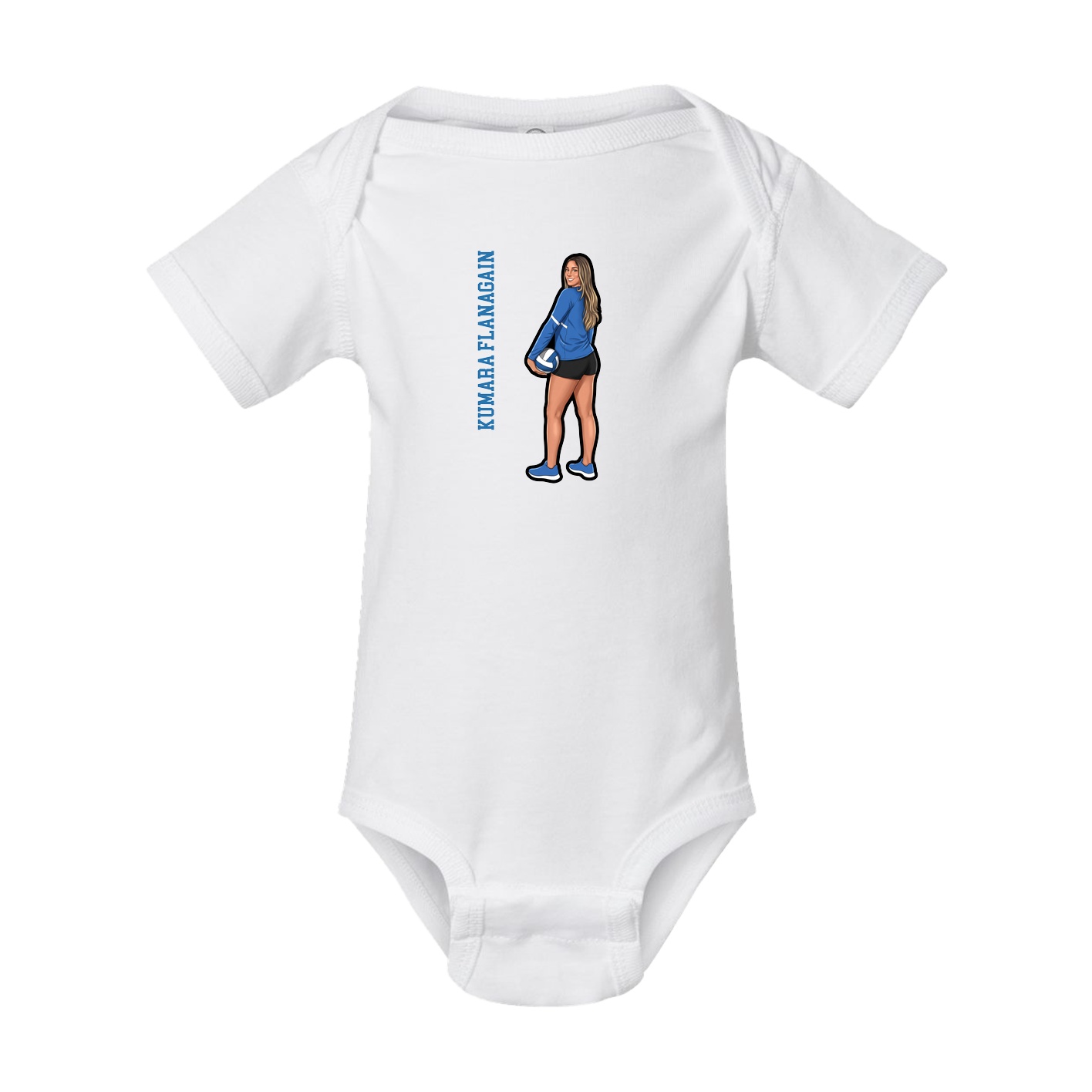 Baby Onesie — Name Vertical in White