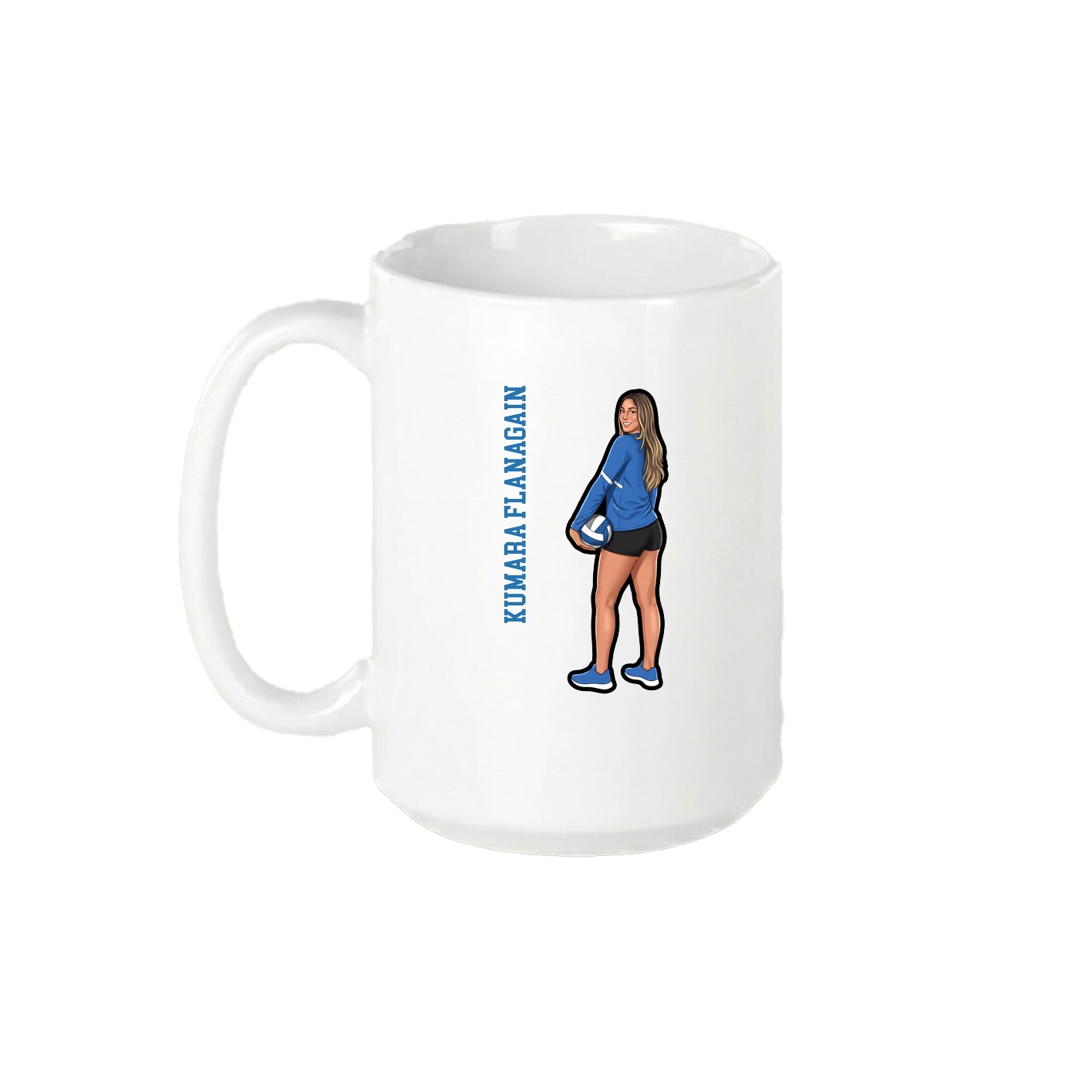 15oz Coffee Mug — Name Vertical in White