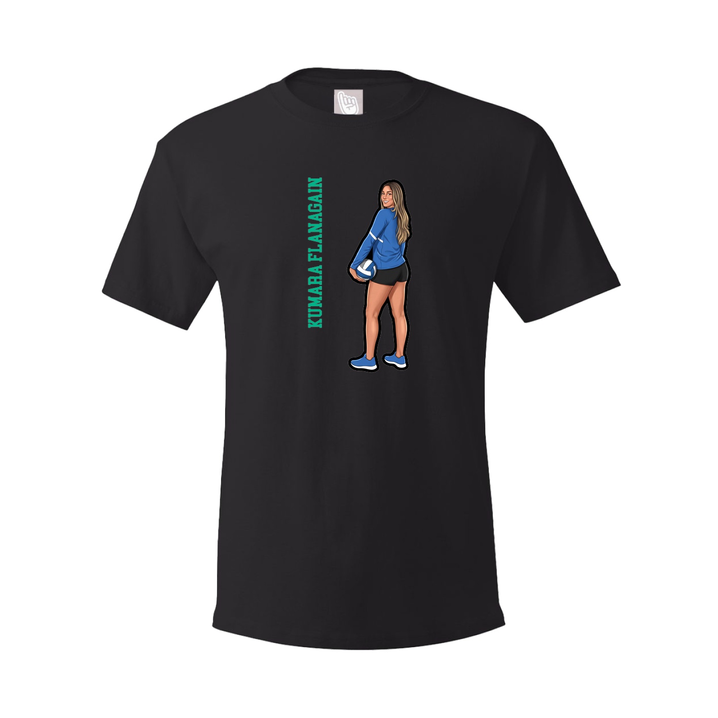 Youth Tee — Name Vertical in Black