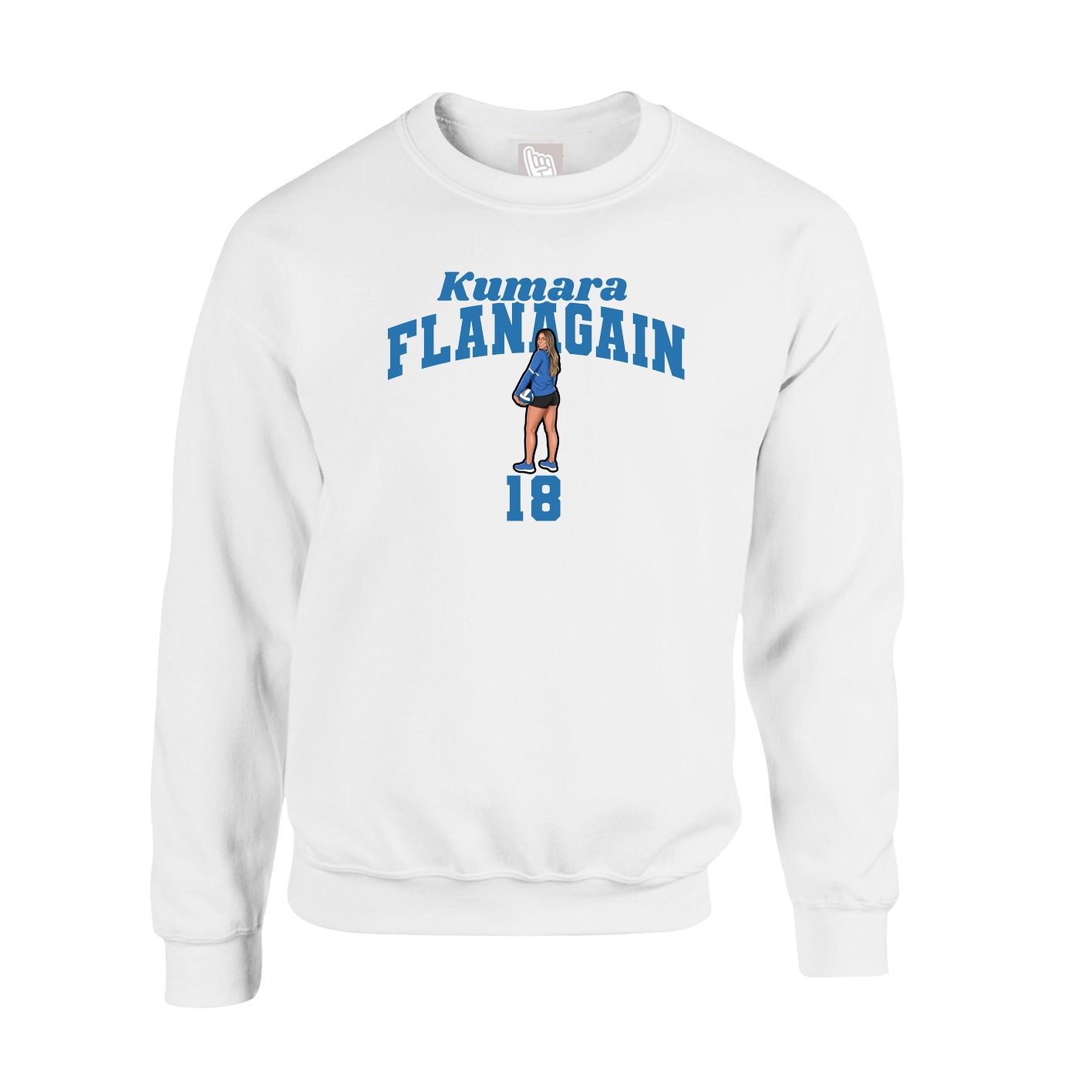 Fleece Crew — Signature Arch in White