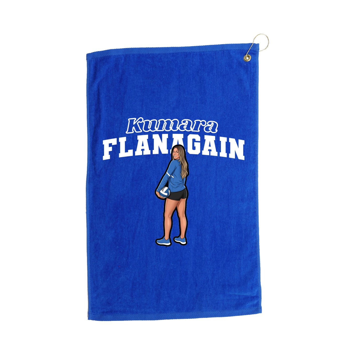 Golf Towel — Name Arch in Royal