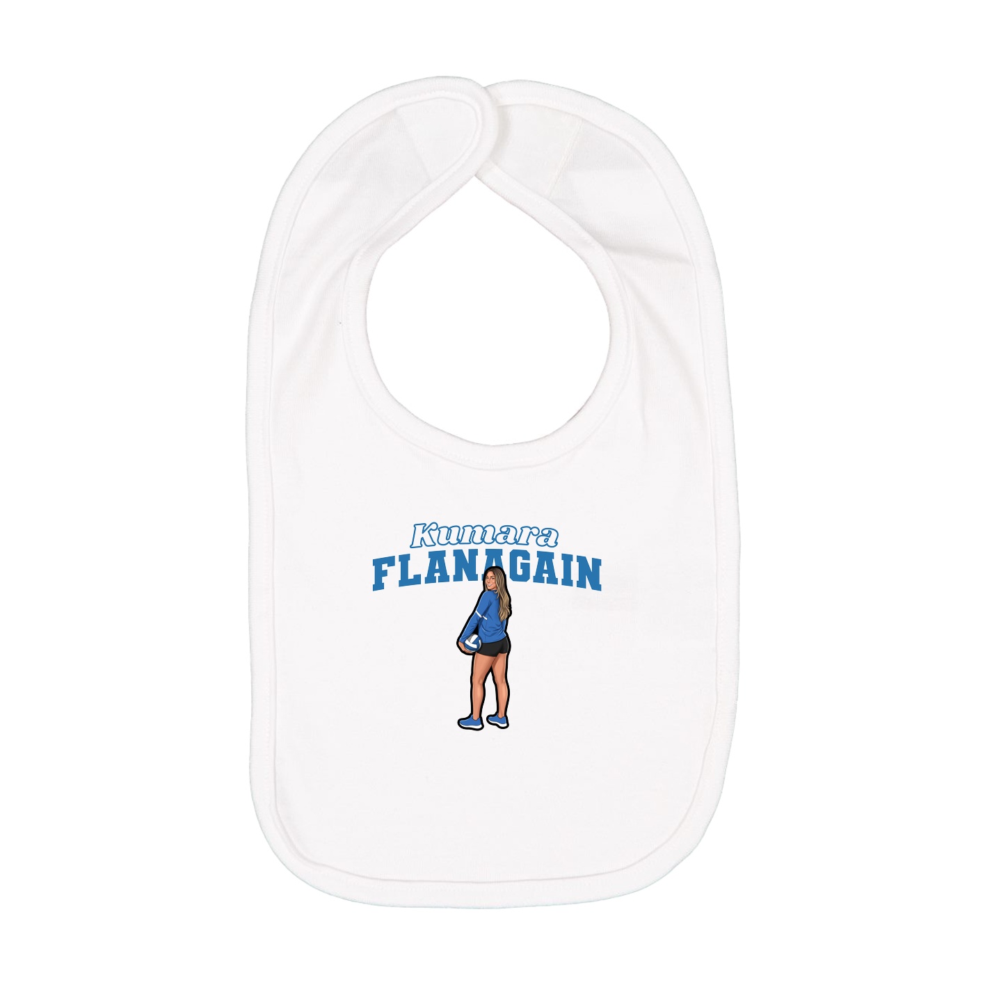 Infant Bib — Name Arch in White