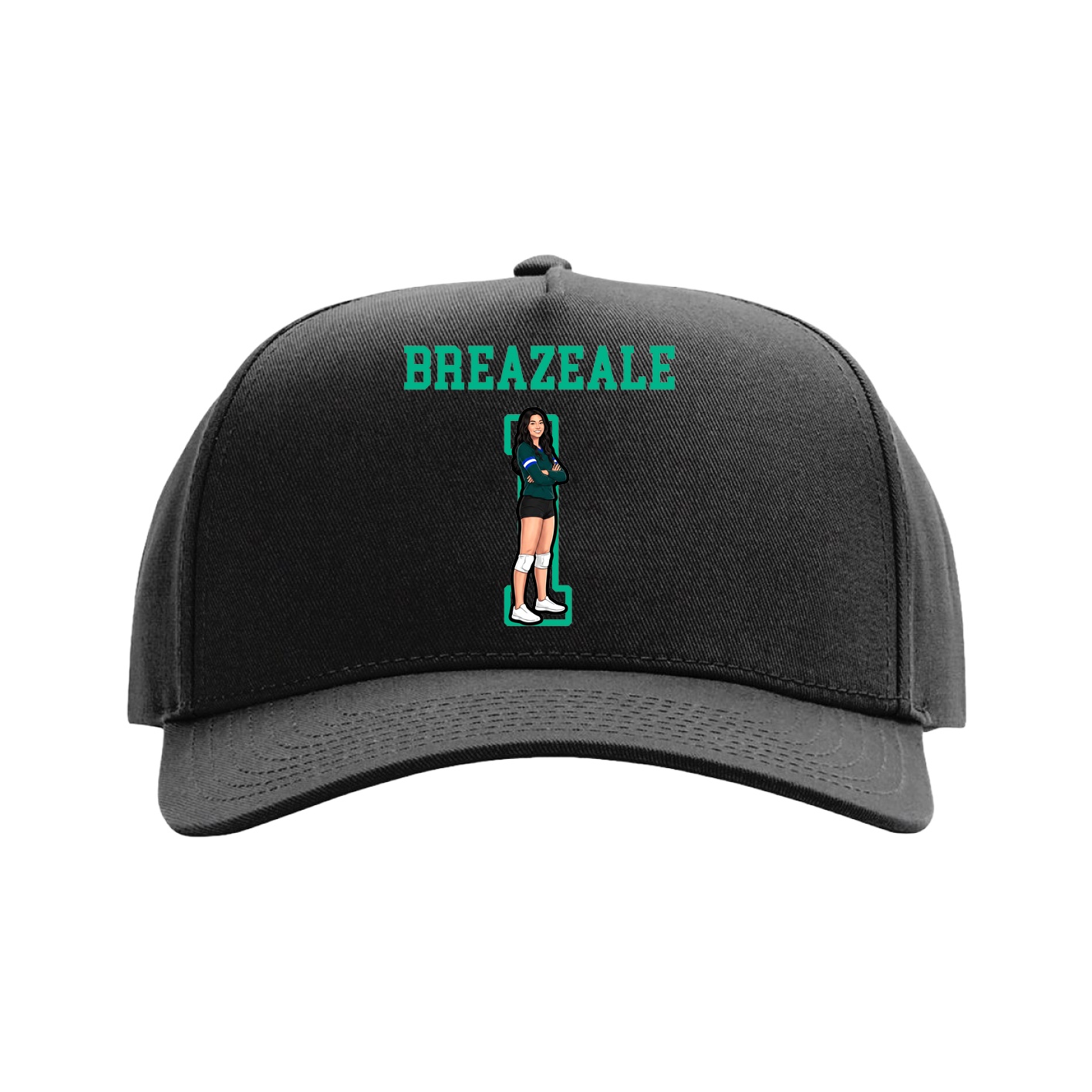 Full Fabric Five-Panel Champ Cap — Shirsey in Black
