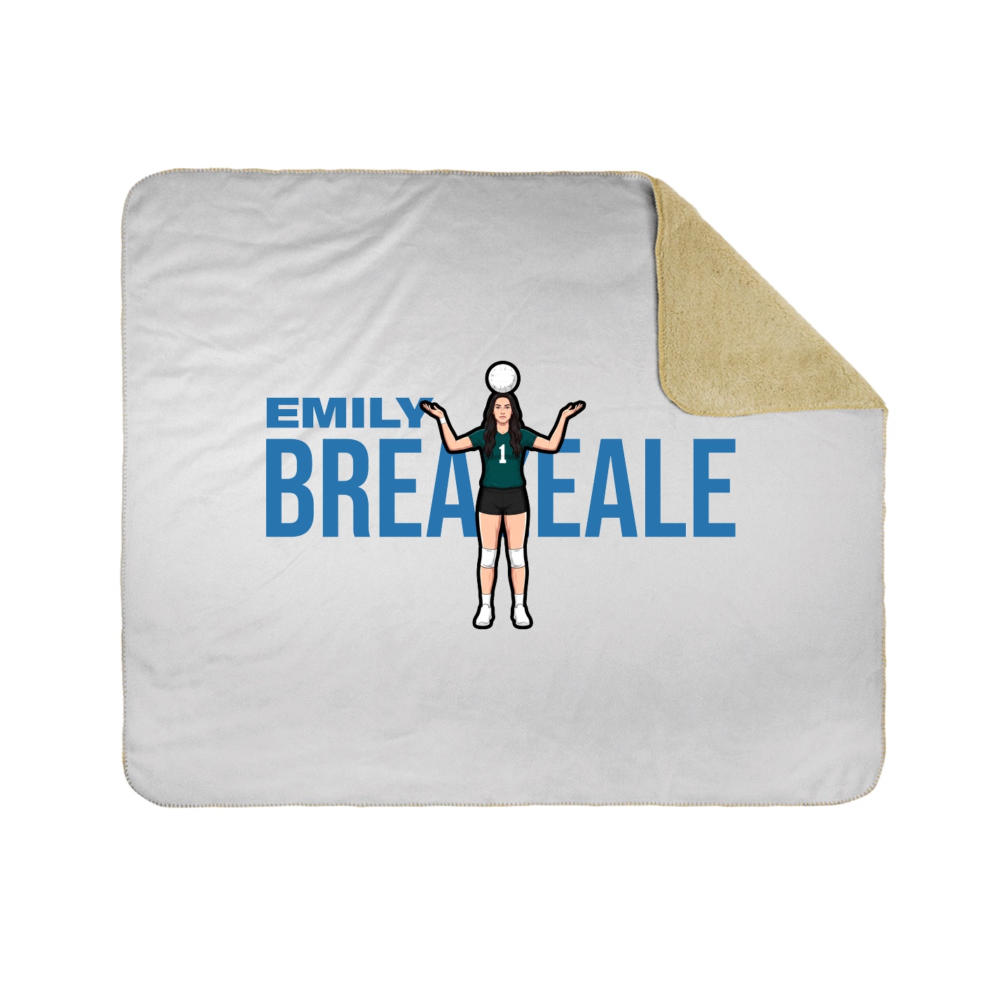 Throw Blanket — Player Name in White