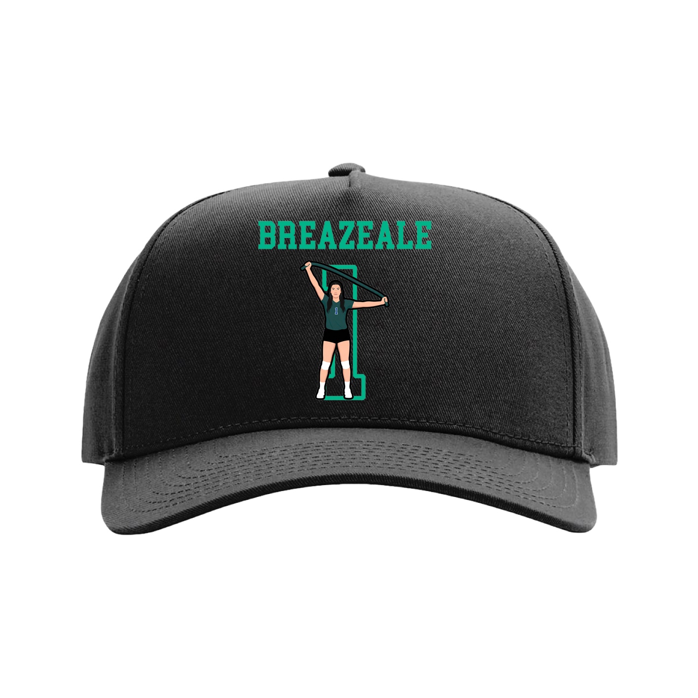 Full Fabric Five-Panel Champ Cap — Shirsey in Black