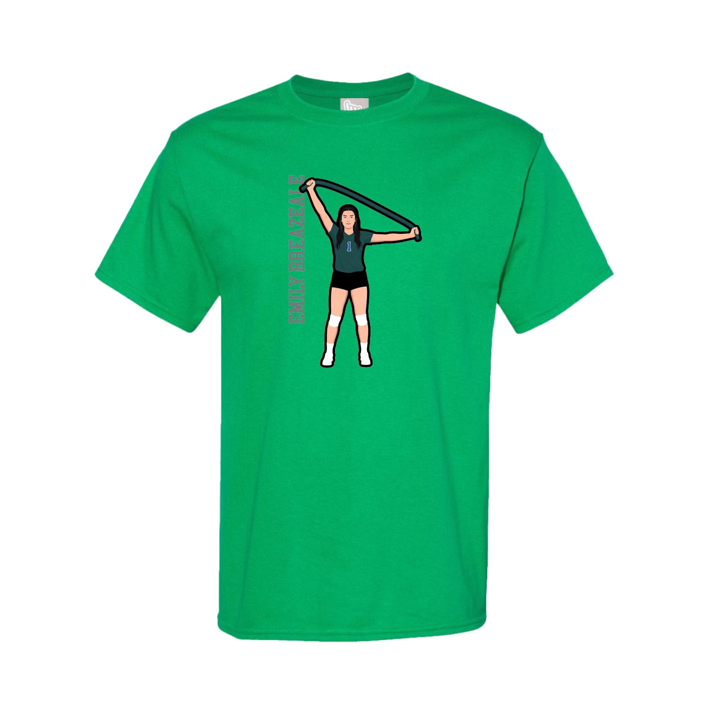 Youth Tee — Name Vertical in Green