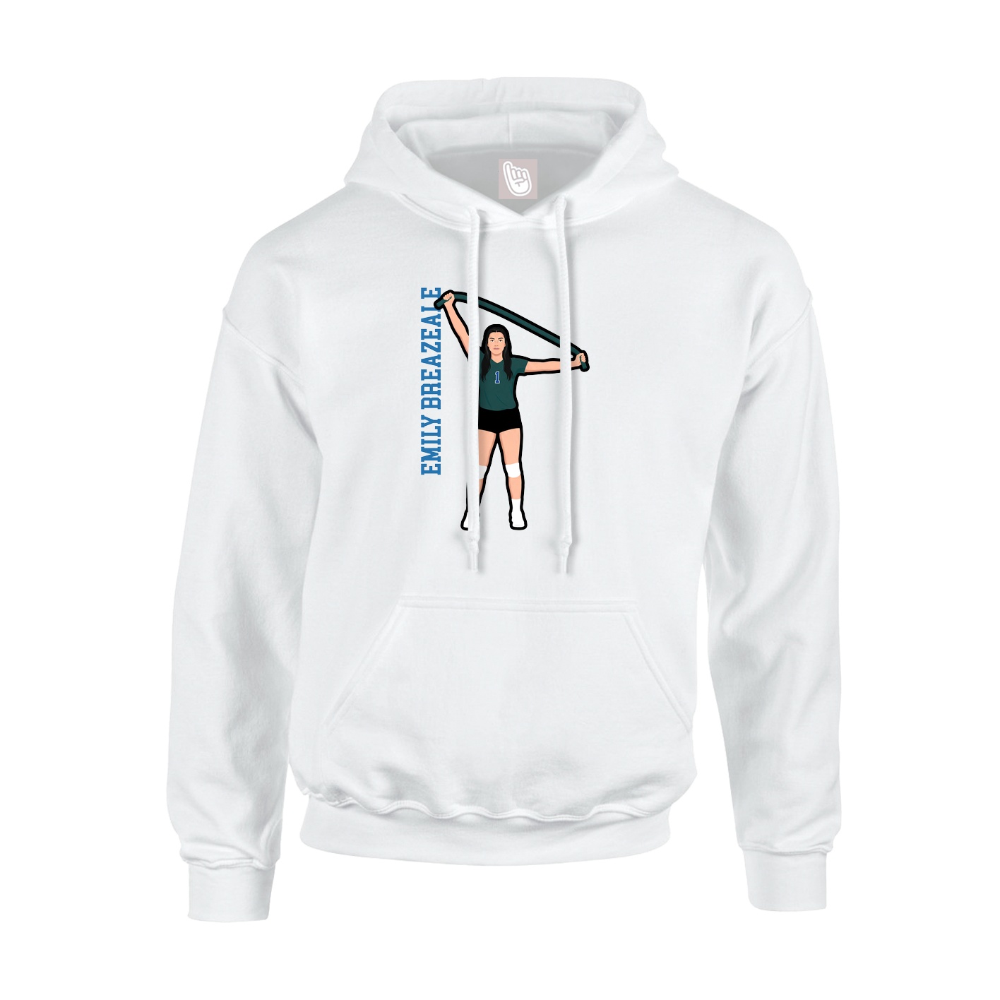 Youth Hoodie — Name Vertical in White