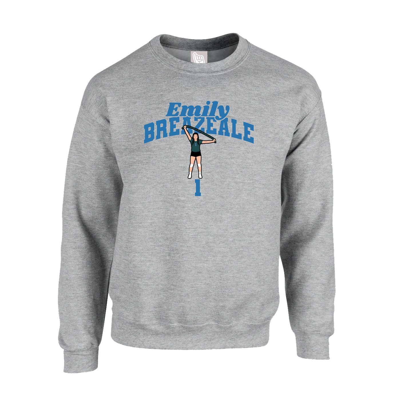 Fleece Crew — Signature Arch in Grey