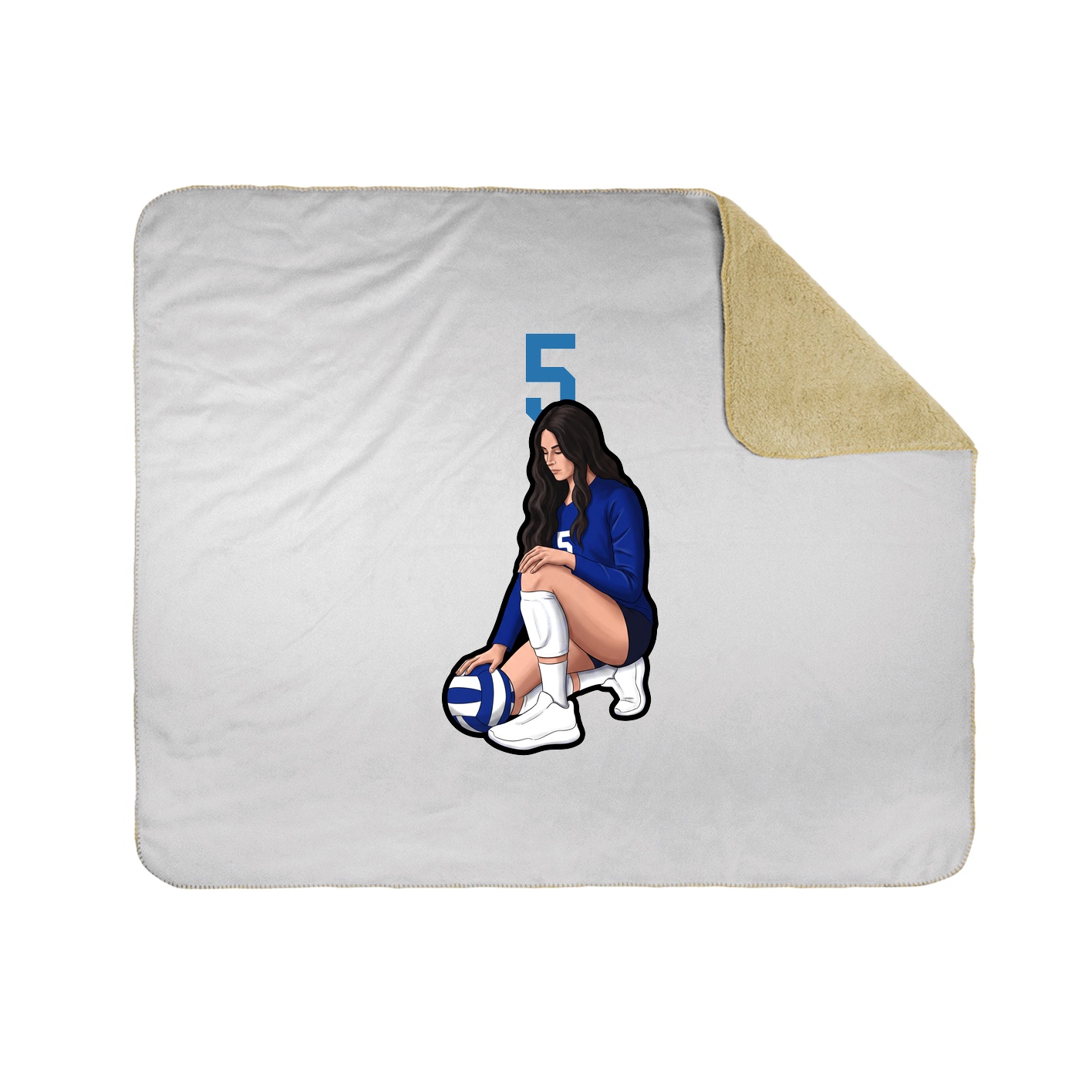 Throw Blanket — Number Top in White