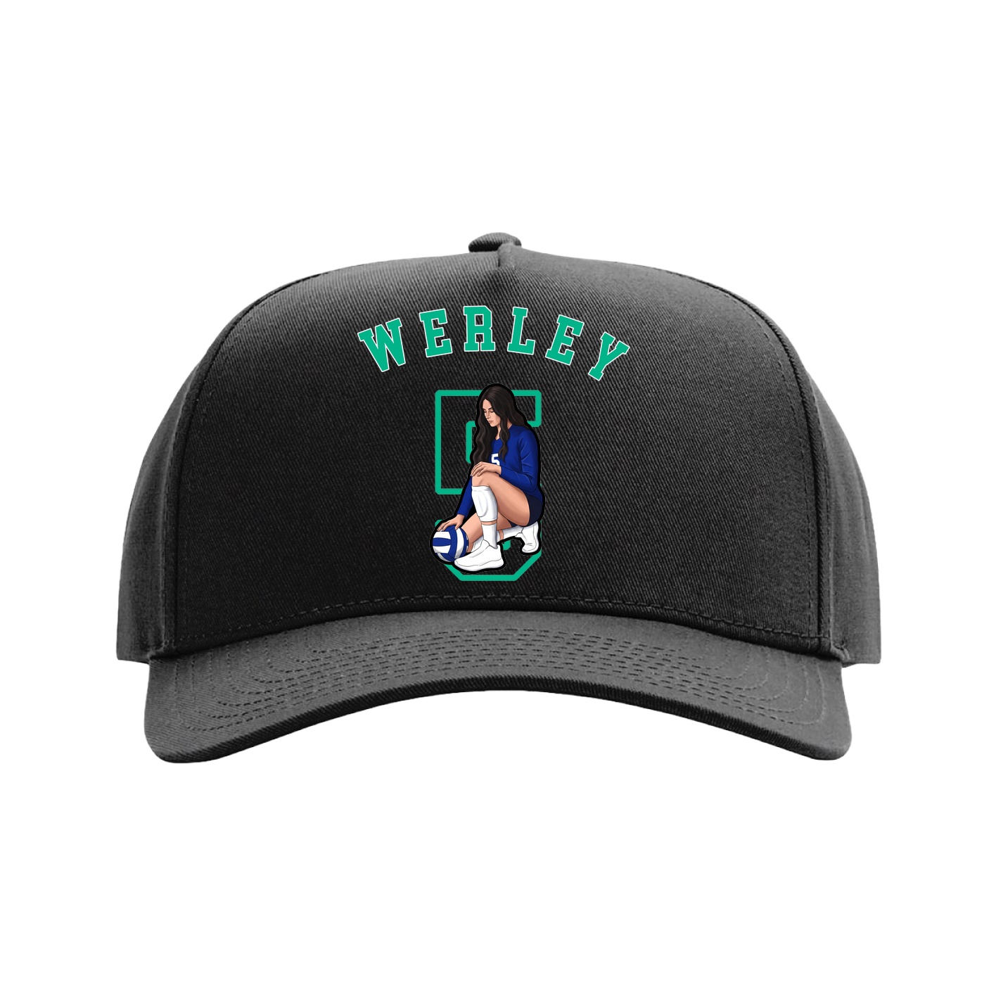 Full Fabric Five-Panel Champ Cap — Shirsey Arch in Black