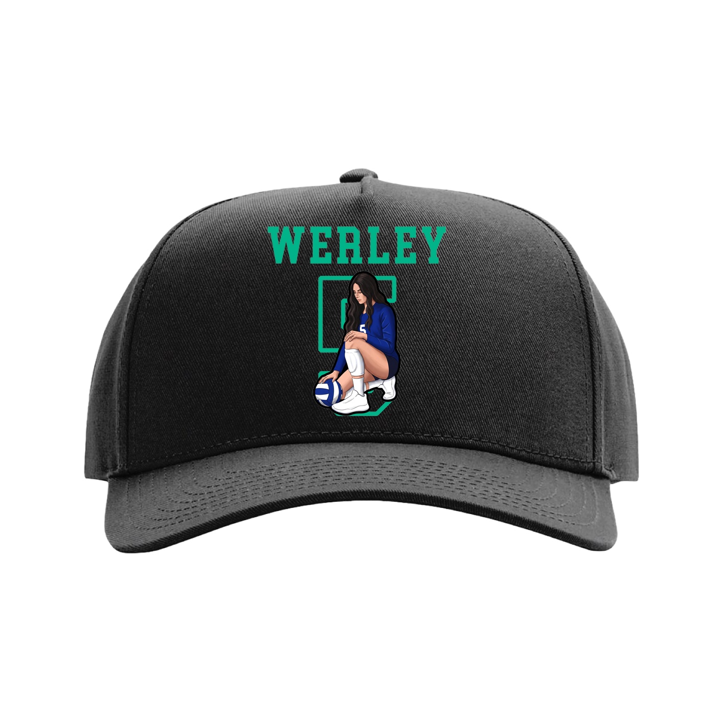 Full Fabric Five-Panel Champ Cap — Shirsey in Black