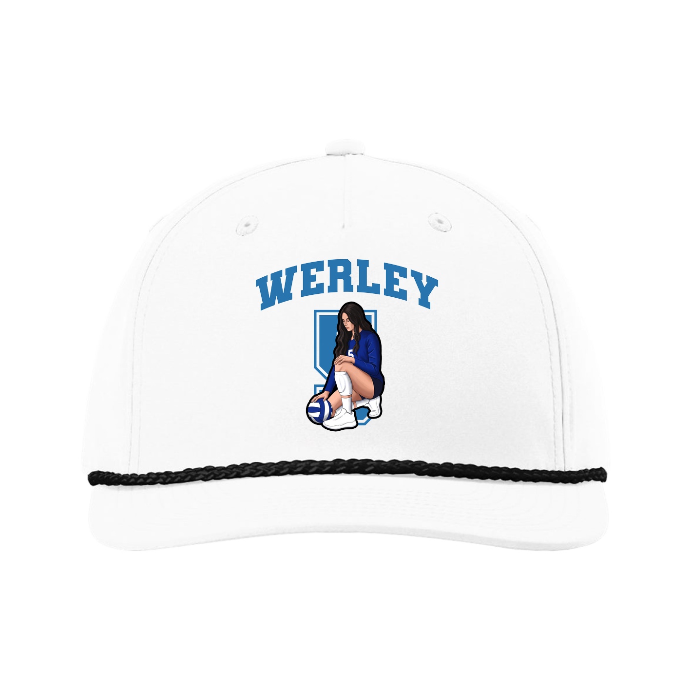 Five-Panel Classic Rope Cap — Number in White