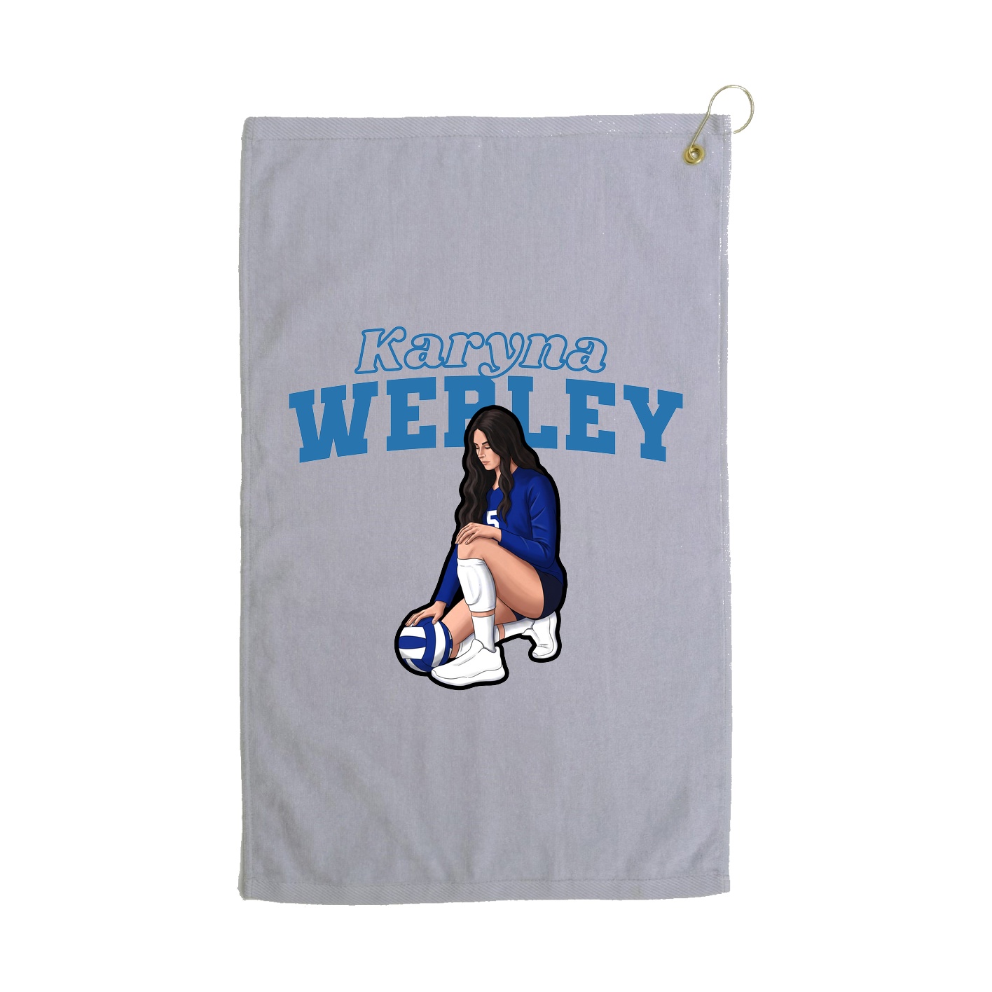 Golf Towel — Name Arch in Grey