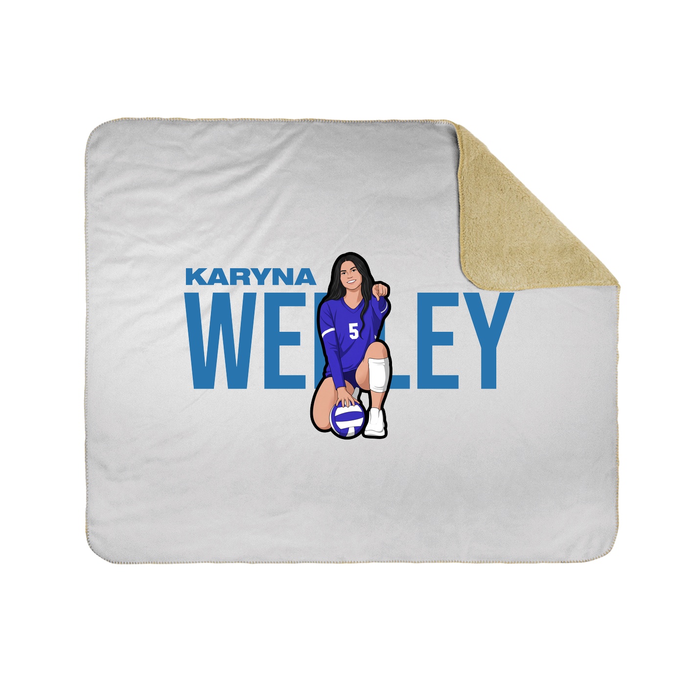 Throw Blanket — Player Name in White