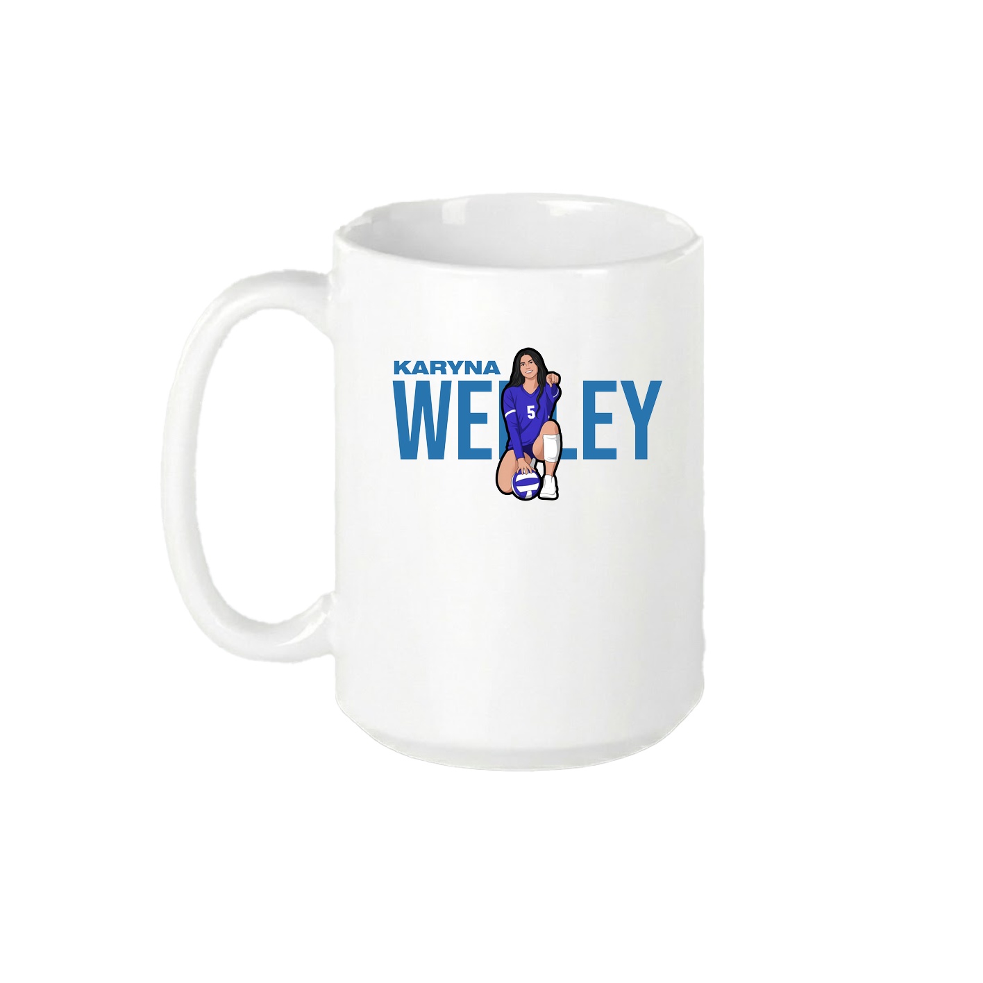 15oz Coffee Mug — Player Name in White