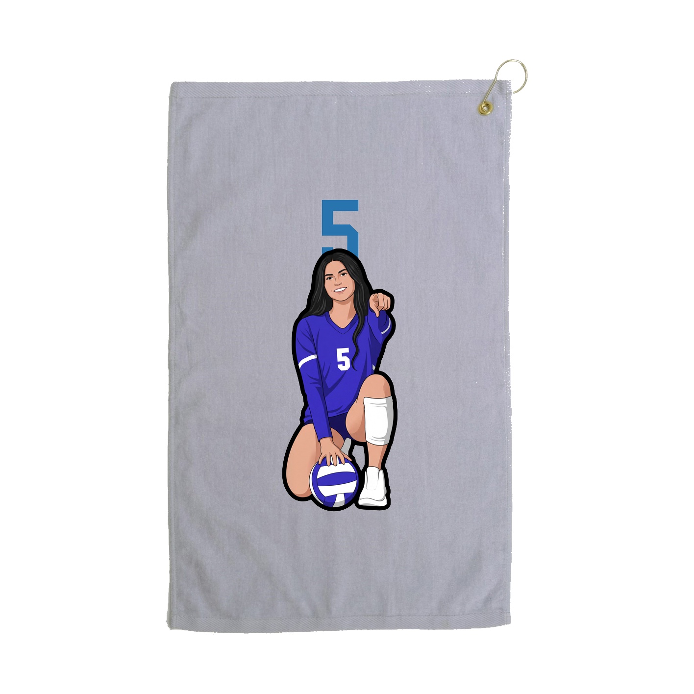 Golf Towel — Number Top in Grey