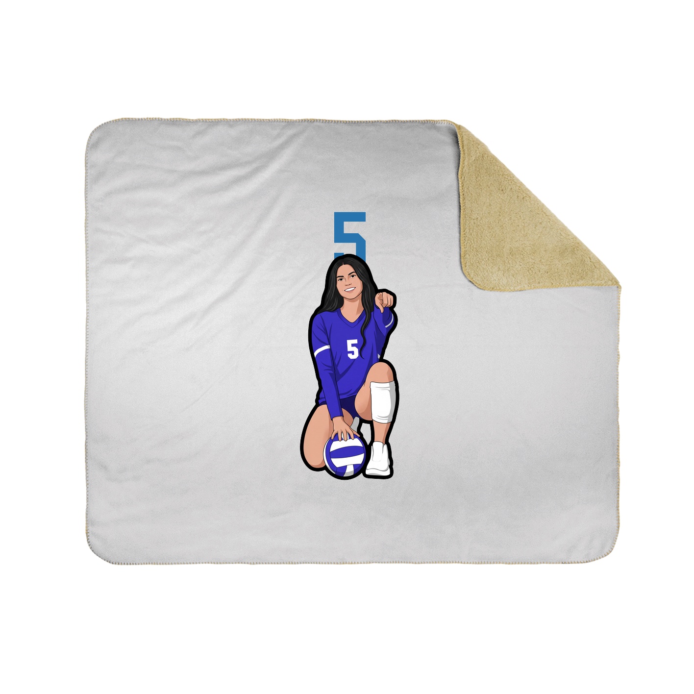 Throw Blanket — Number Top in White