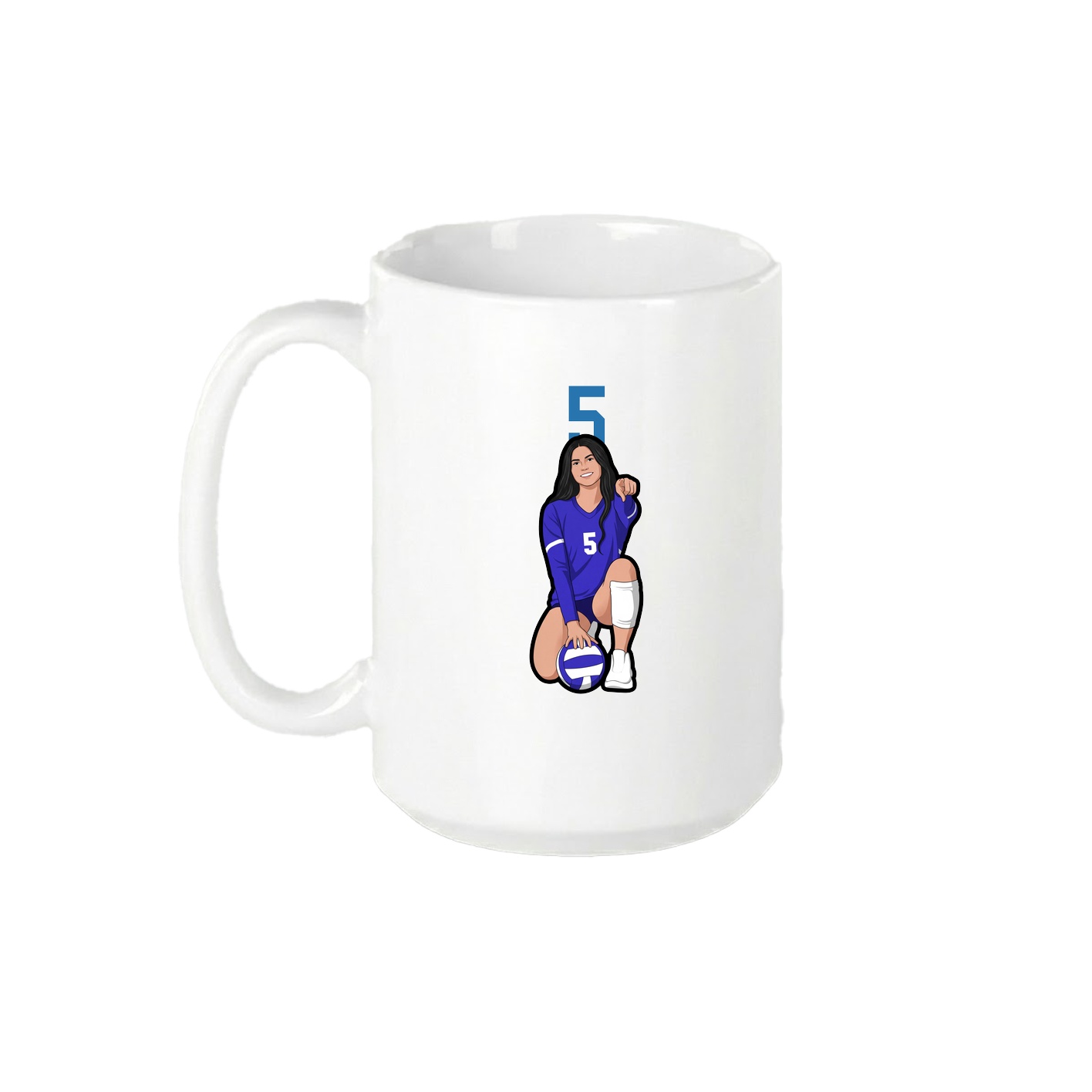 15oz Coffee Mug — Number Top in White