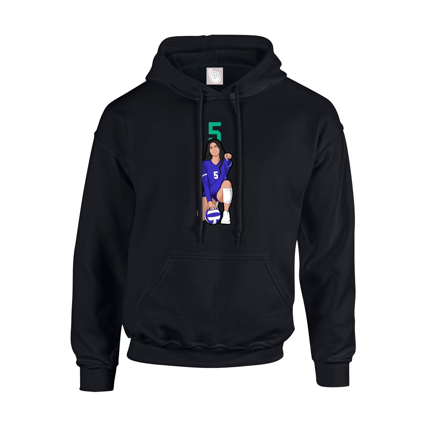 Hoodie — Number Top in Black