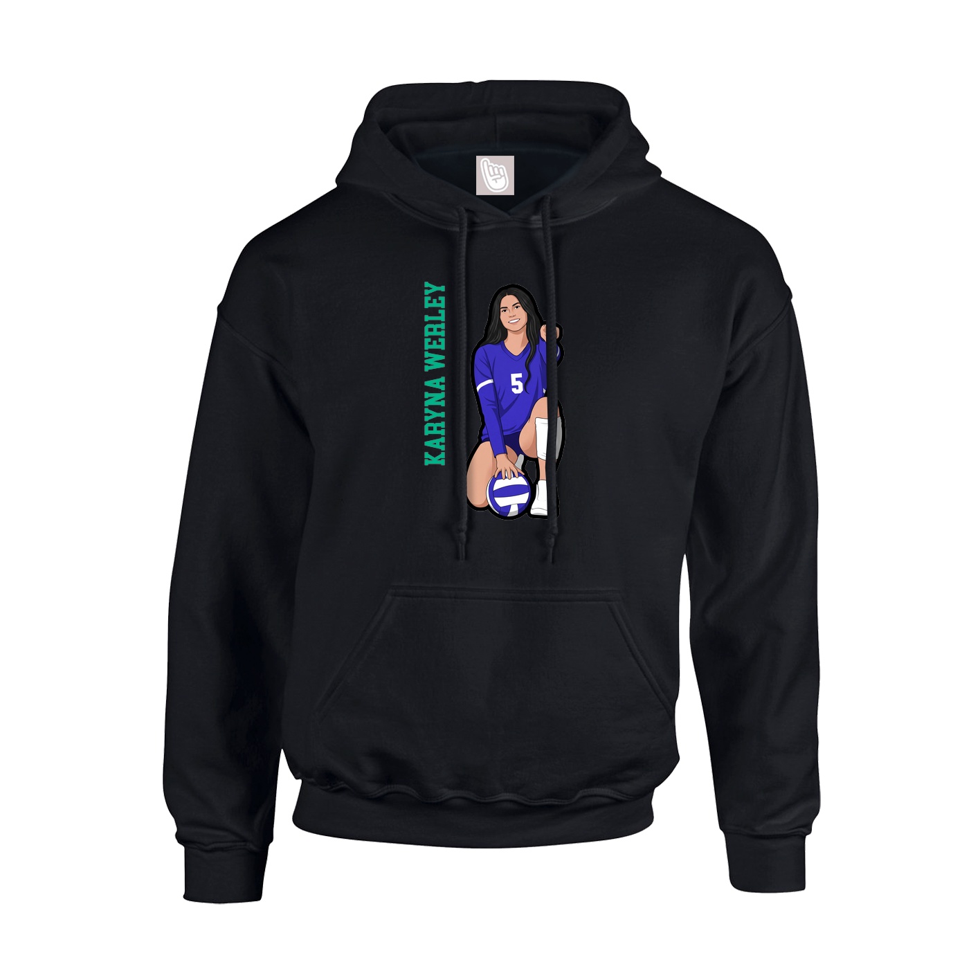 Youth Hoodie — Name Vertical in Black