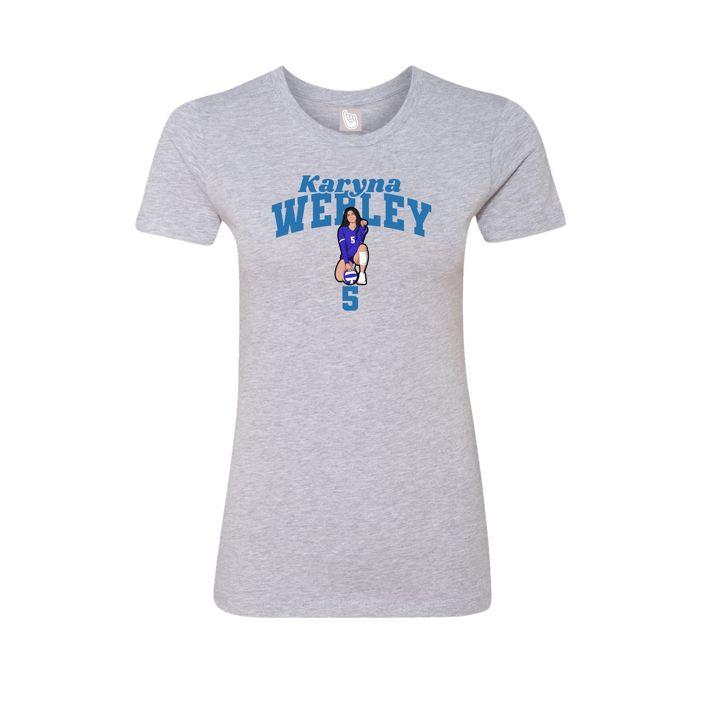 Fitted Women's Tee — Signature Arch in Grey
