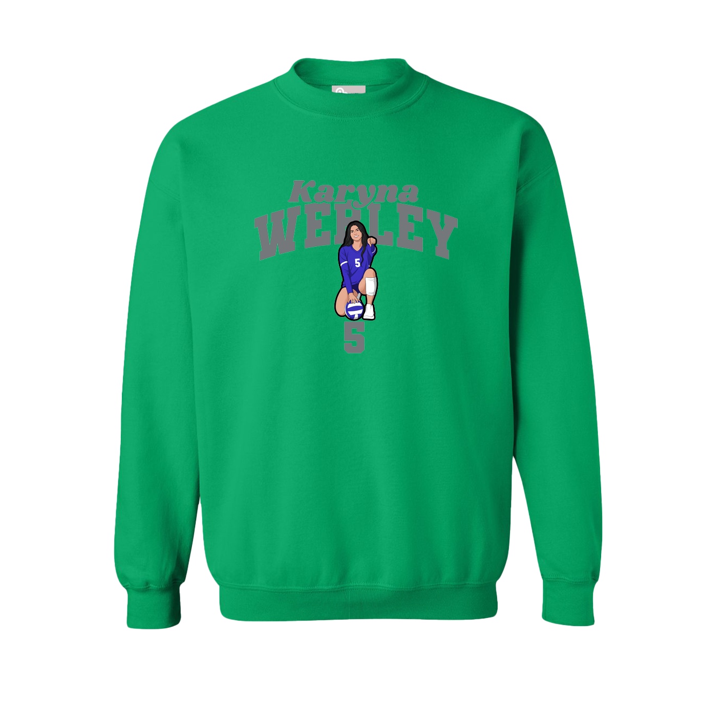 Fleece Crew — Signature Arch in Green