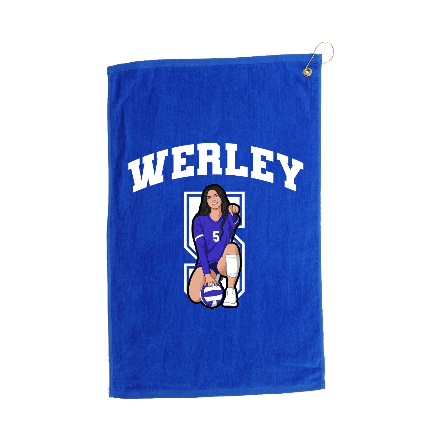 Golf Towel — Number in Royal