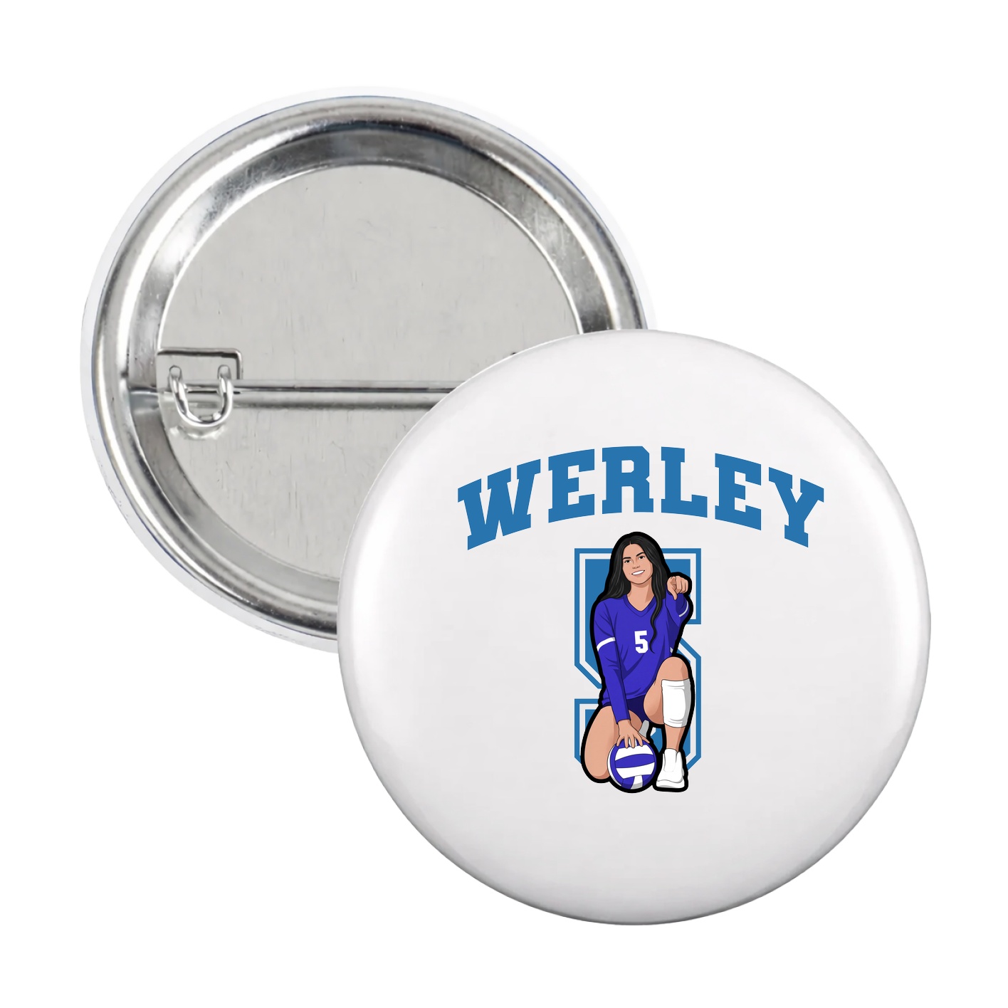 Game Day Button — Number in White