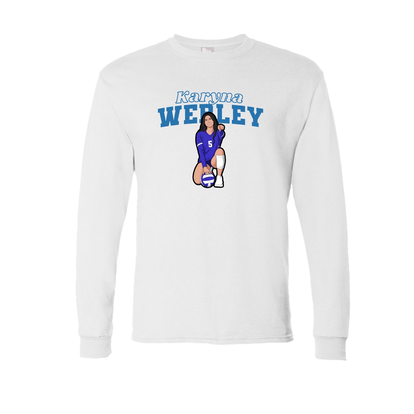 Long Sleeve Tee — Name Arch in White