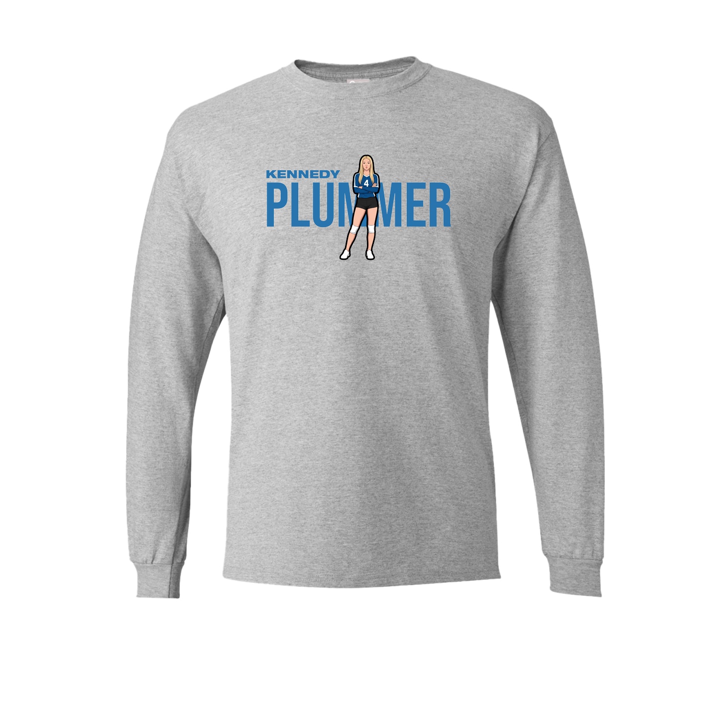 Long Sleeve Tee — Player Name in Grey