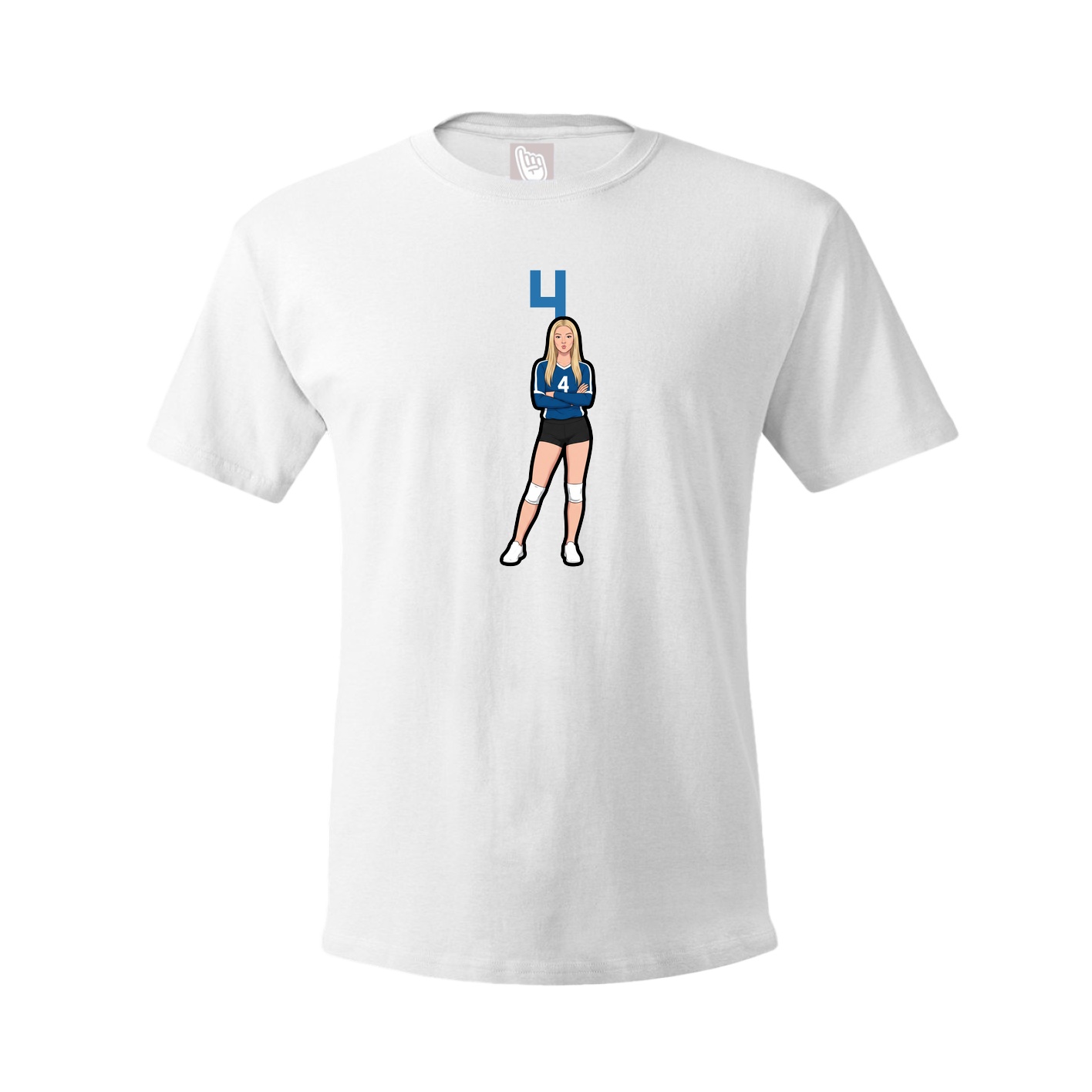 Youth Tee — Number Top in White
