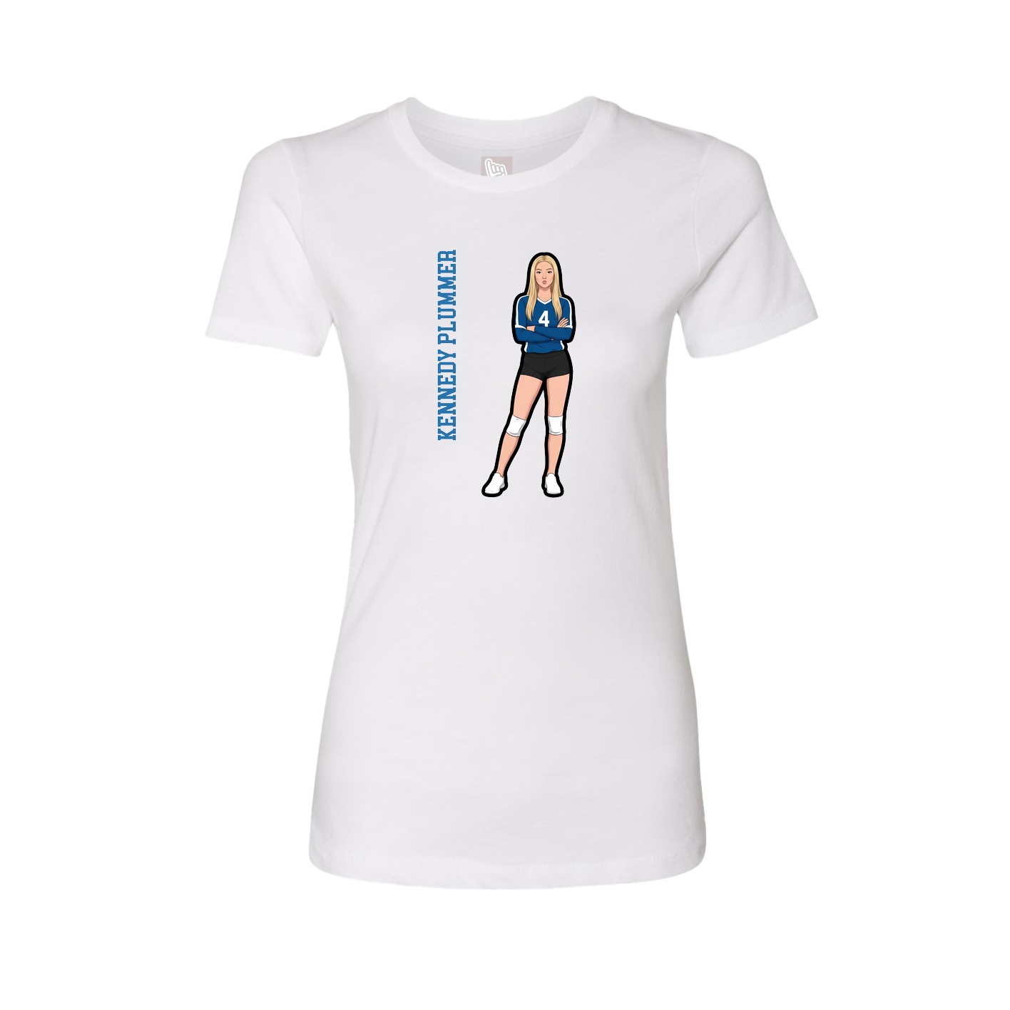Fitted Women's Tee — Name Vertical in White