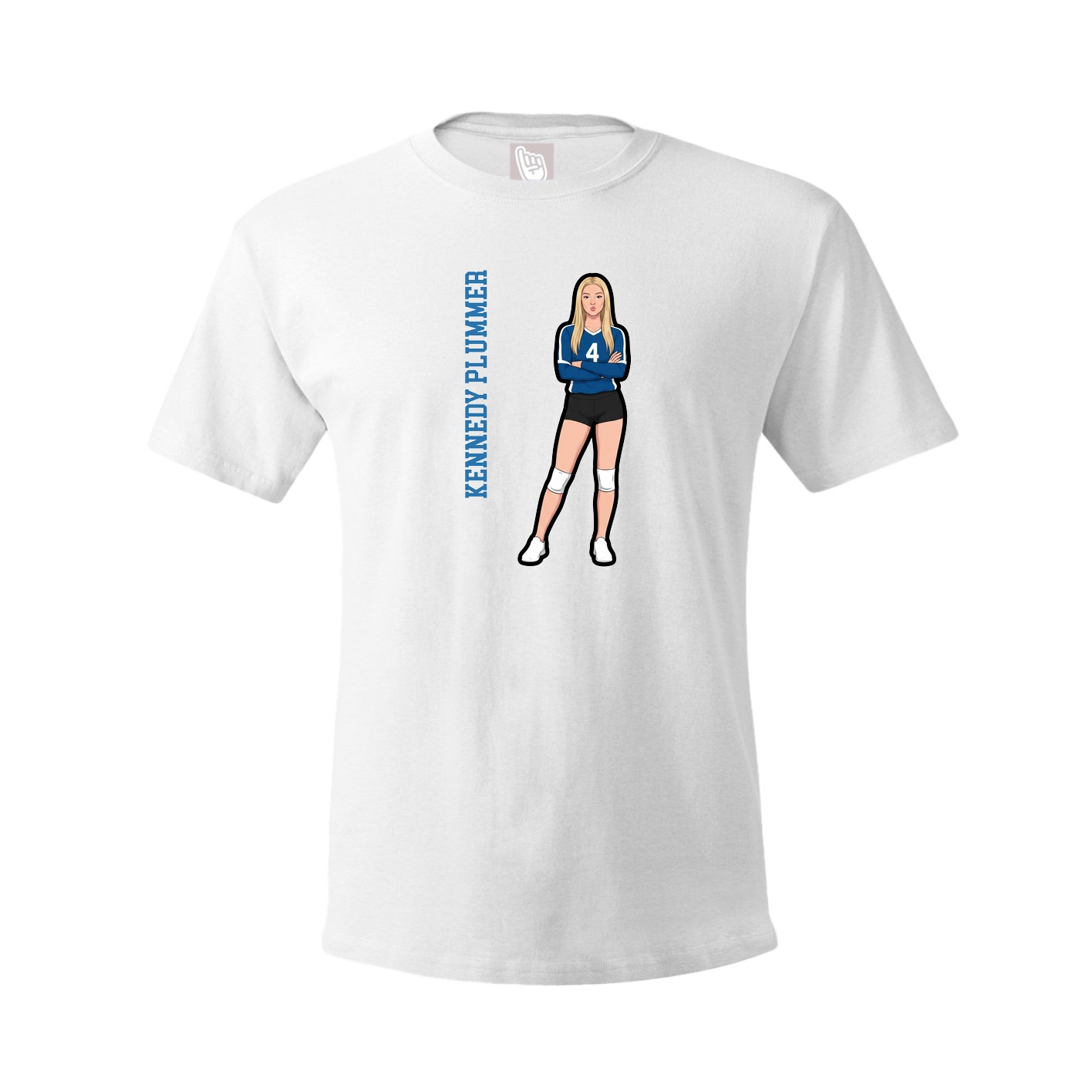 Youth Tee — Name Vertical in White