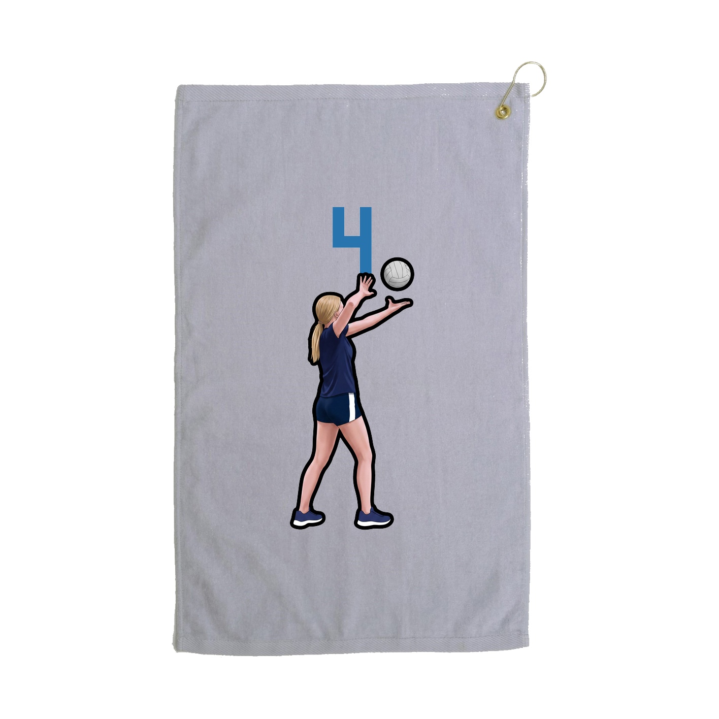 Golf Towel — Number Top in Grey