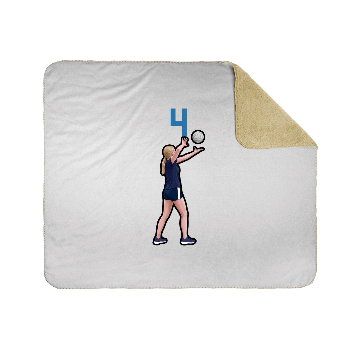 Throw Blanket — Number Top in White