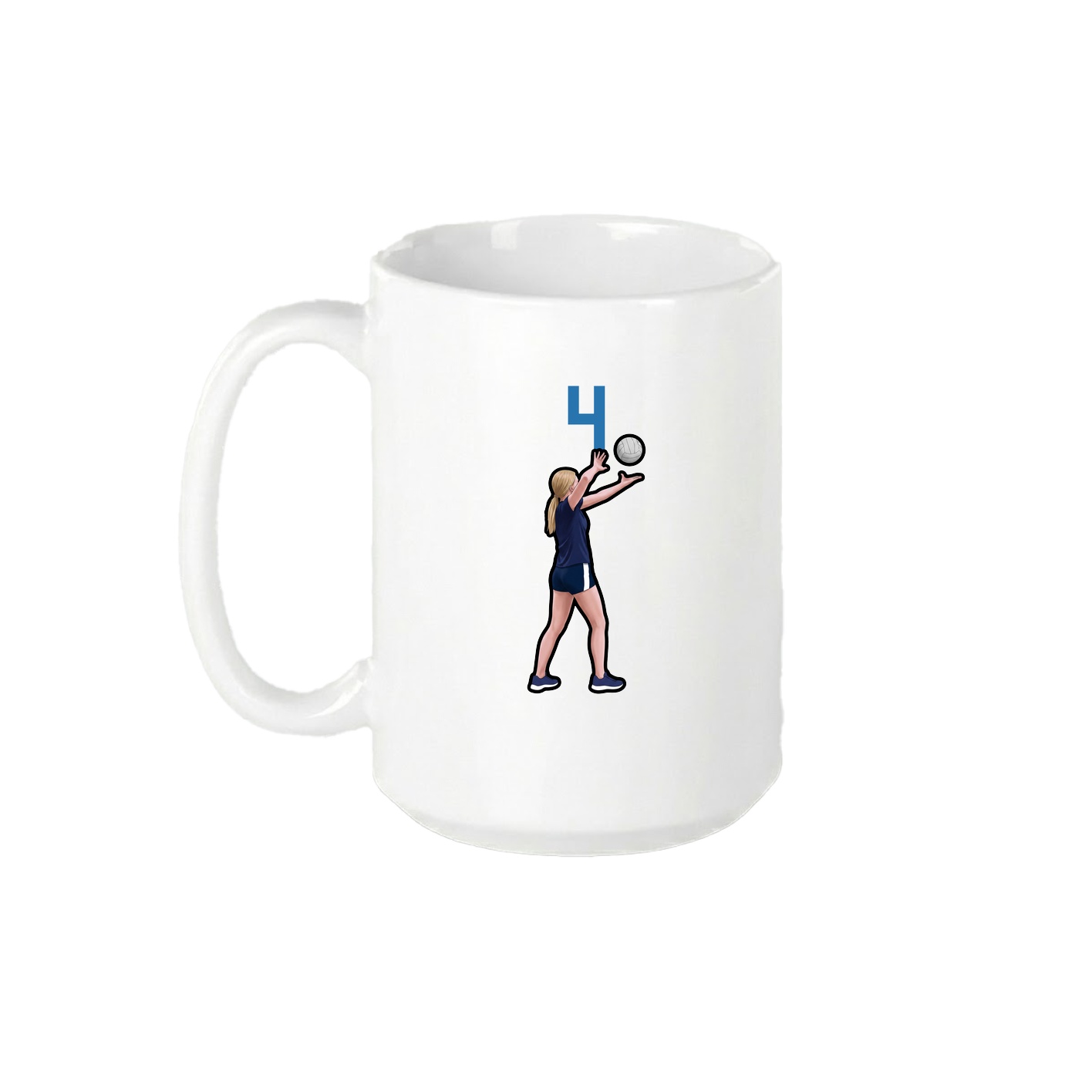 15oz Coffee Mug — Number Top in White