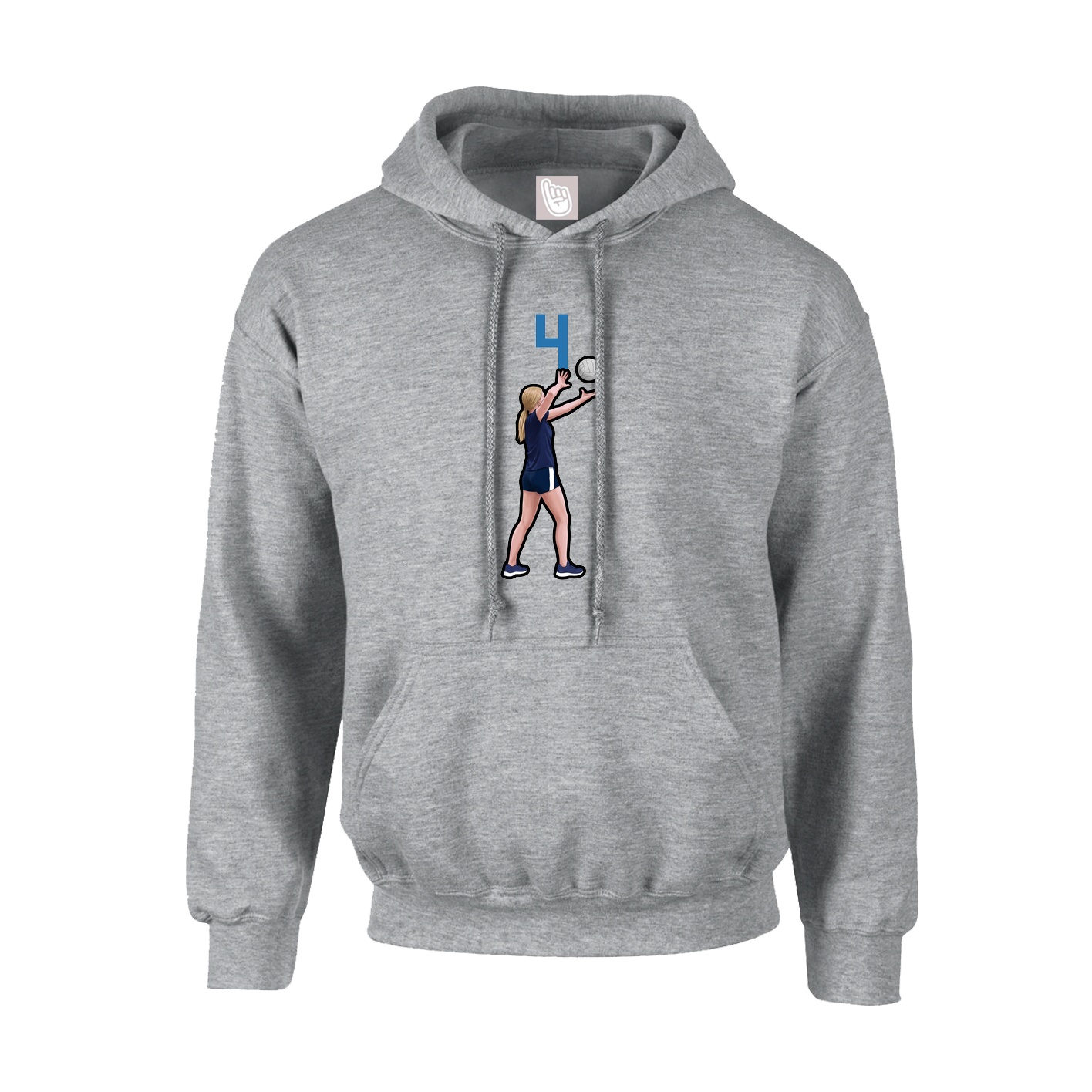 Youth Hoodie — Number Top in Grey