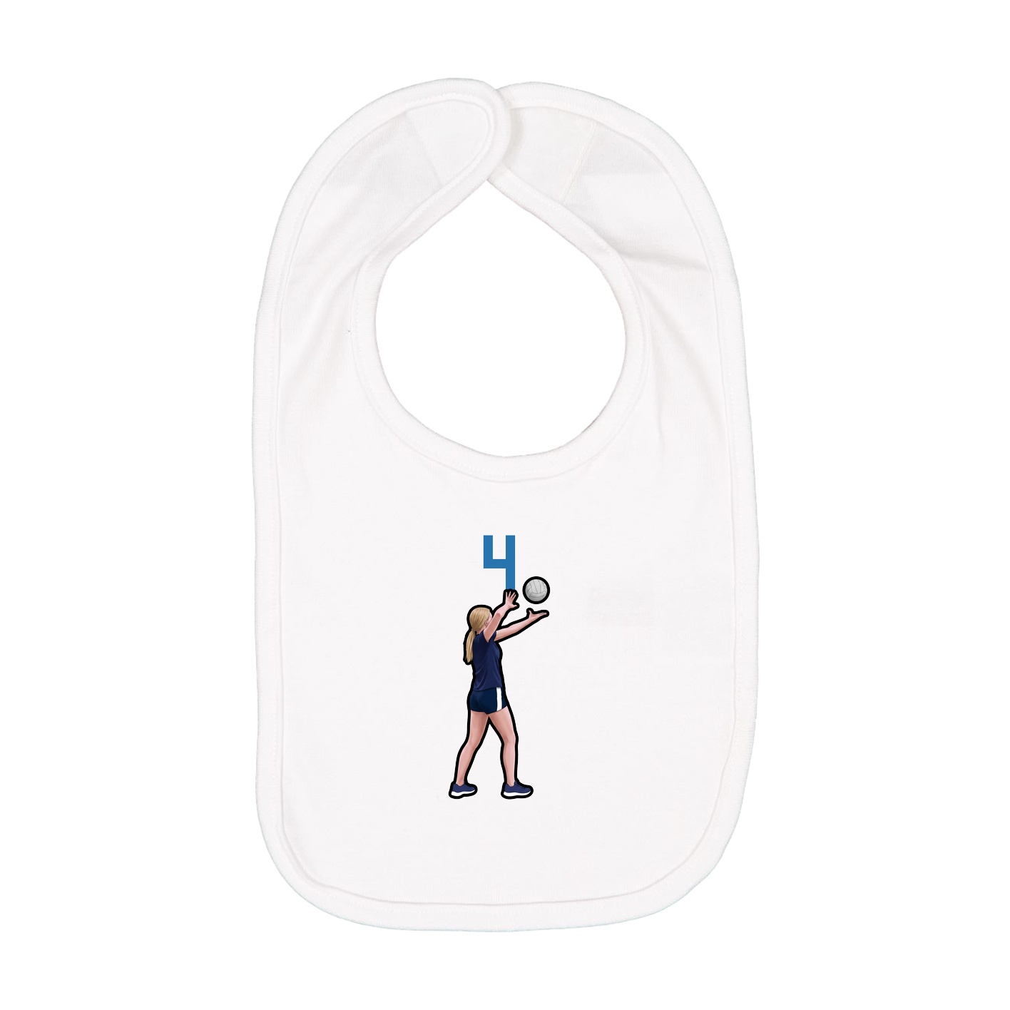 Infant Bib — Number Top in White