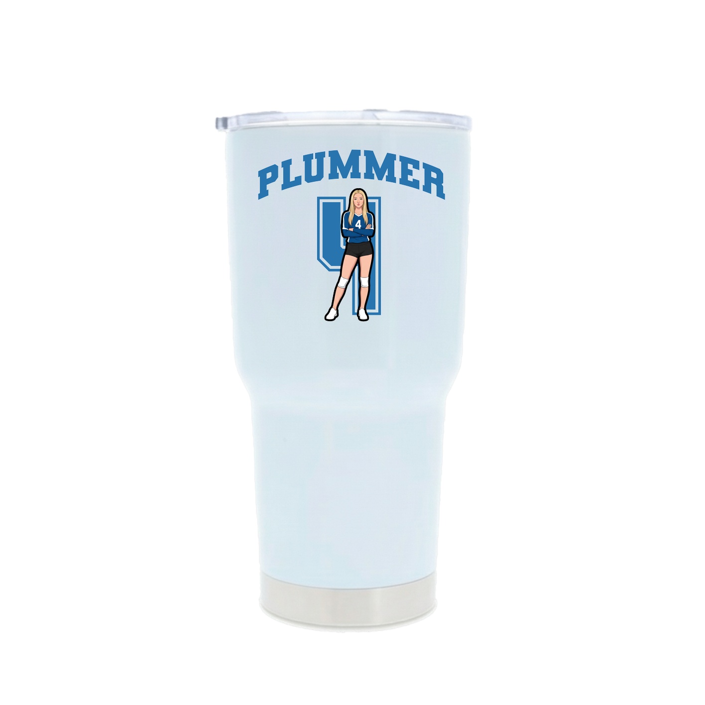 30oz Stainless Steel Tumbler — Number in White
