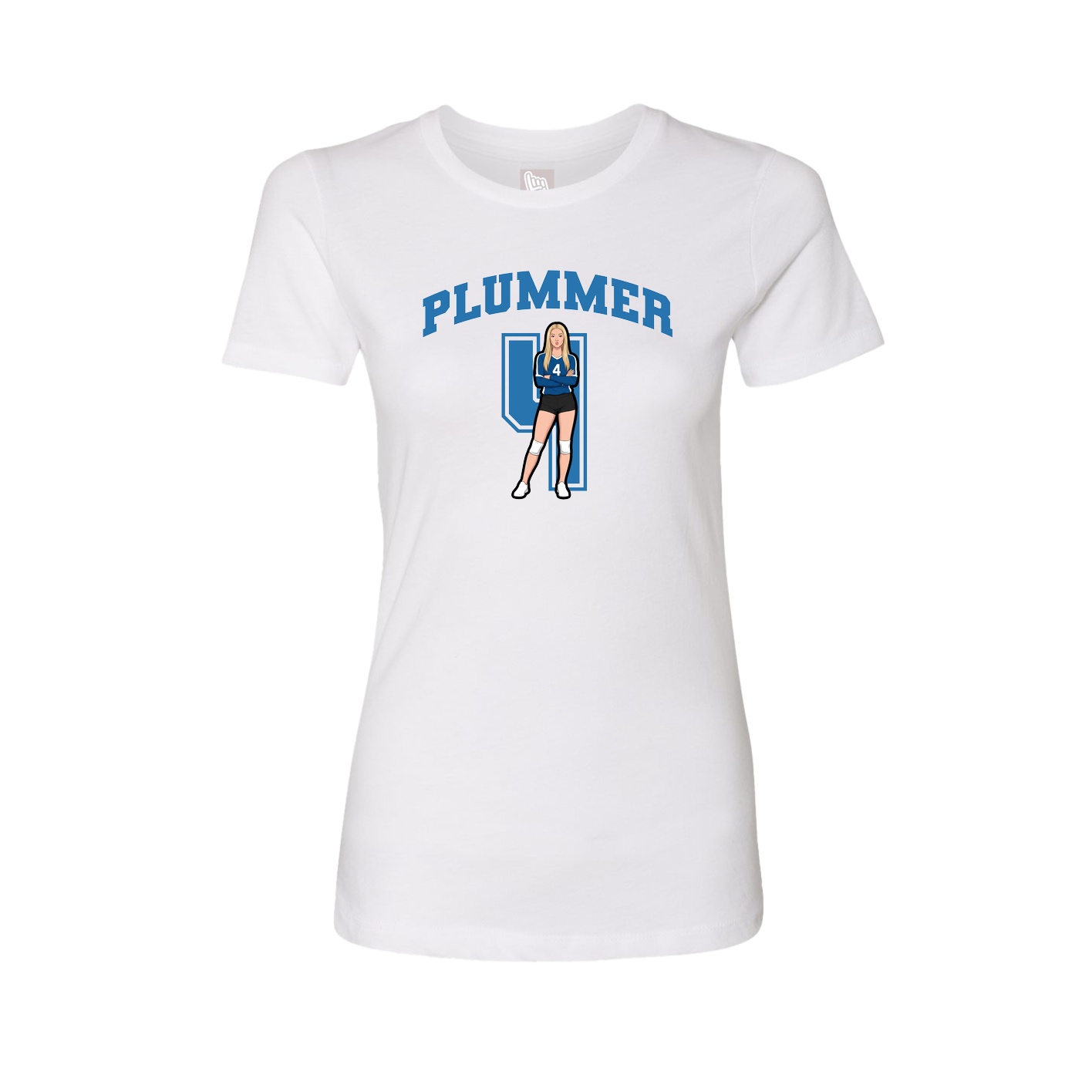 Fitted Women's Tee — Number in White