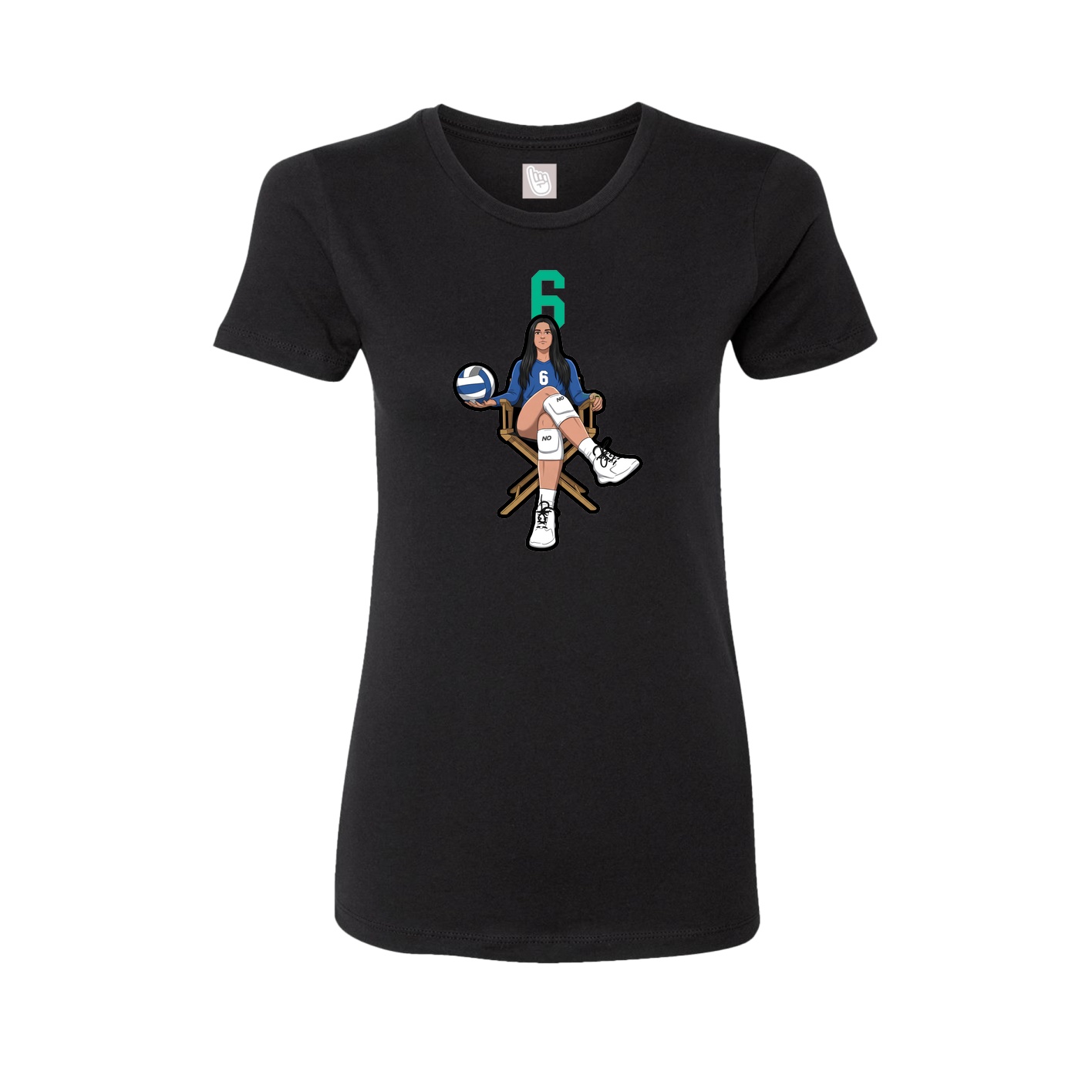 Womens Tee — Number Top in Black