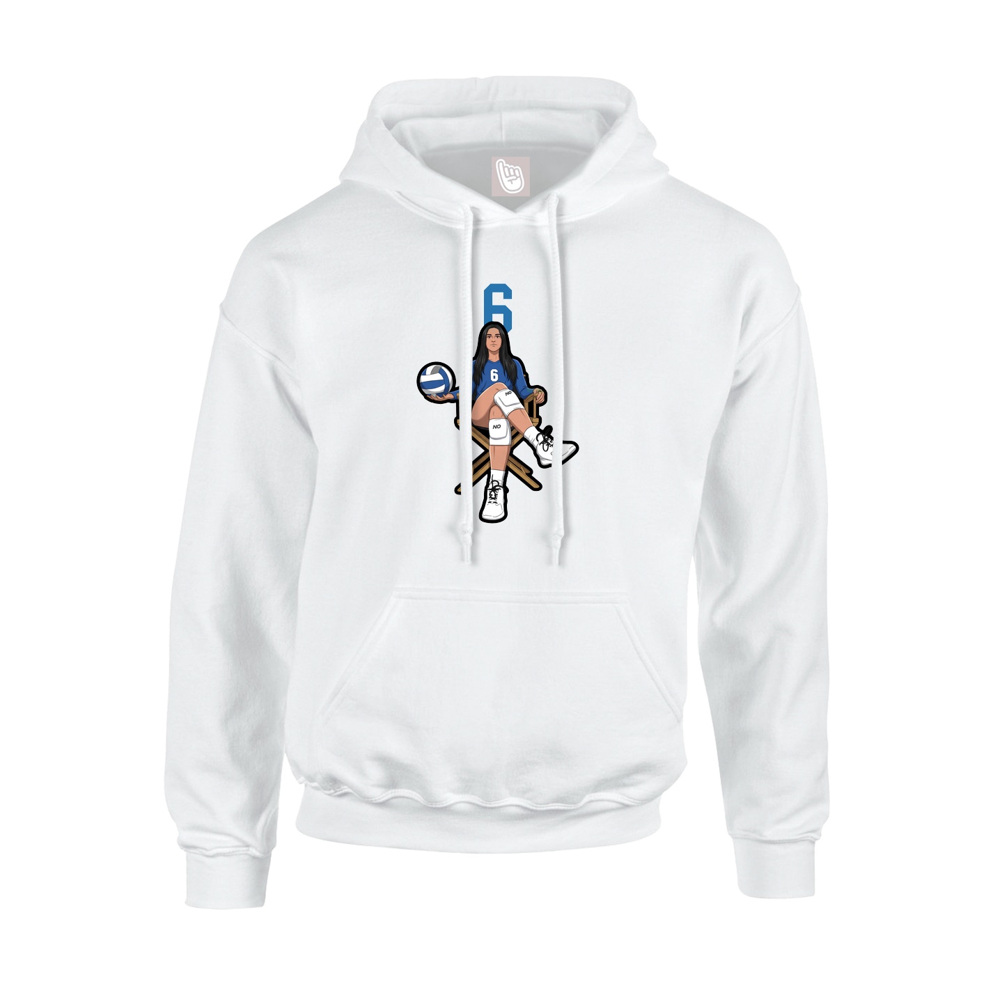 Hoodie — Number Top in White