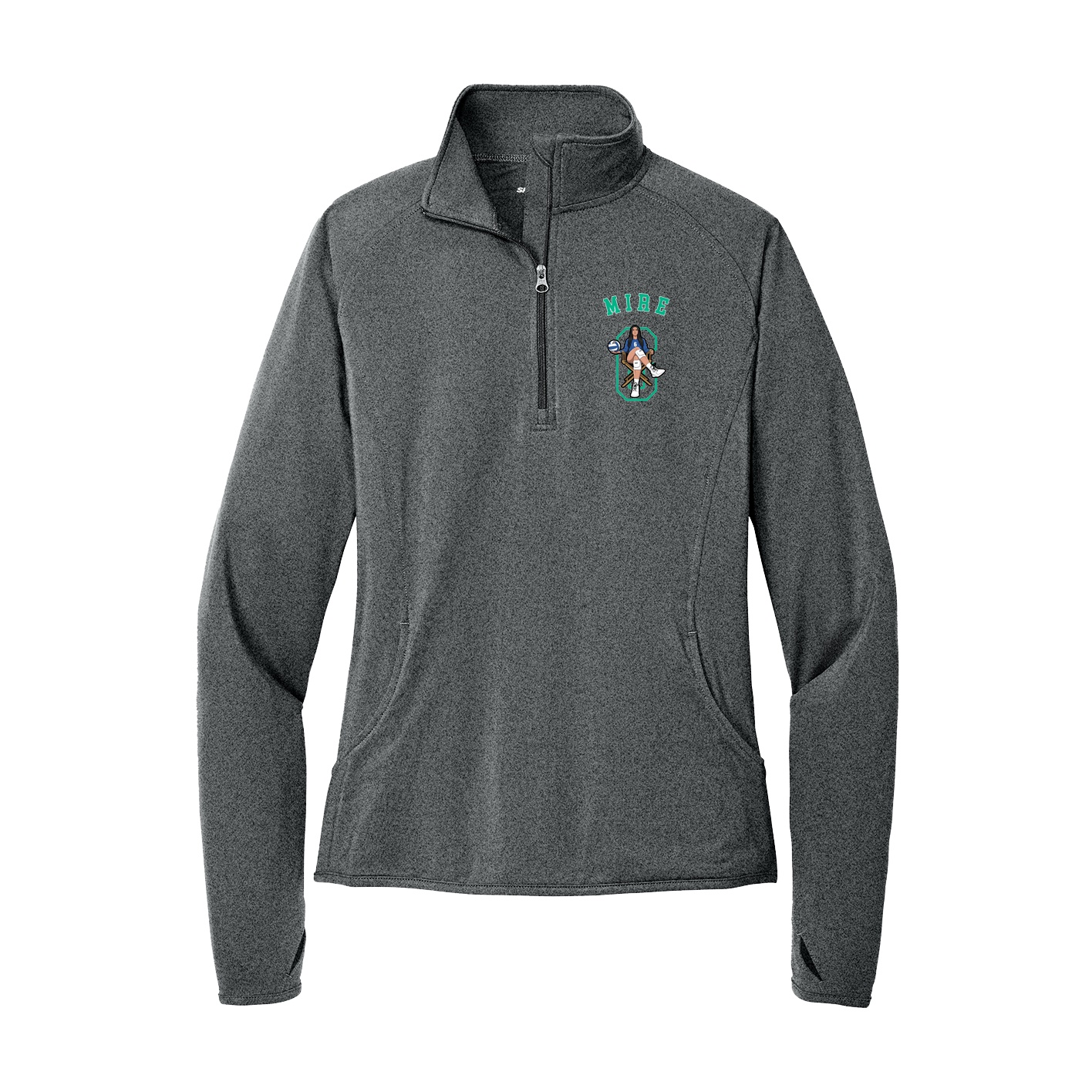 Women's Q-Zip Pullover — Shirsey Arch in Grey