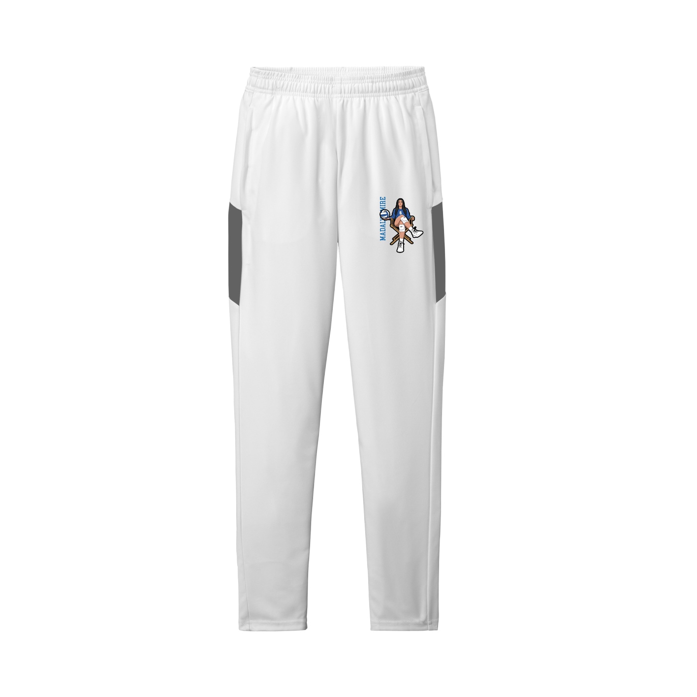 Team Travel Pant — Name Vertical in White/Grey