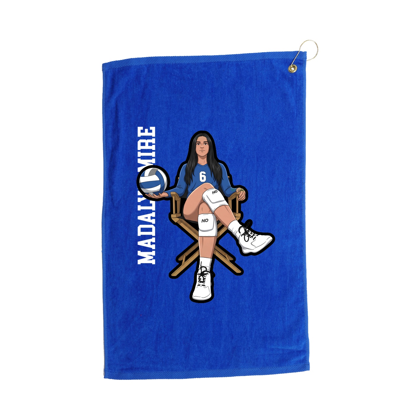 Golf Towel — Name Vertical in Royal