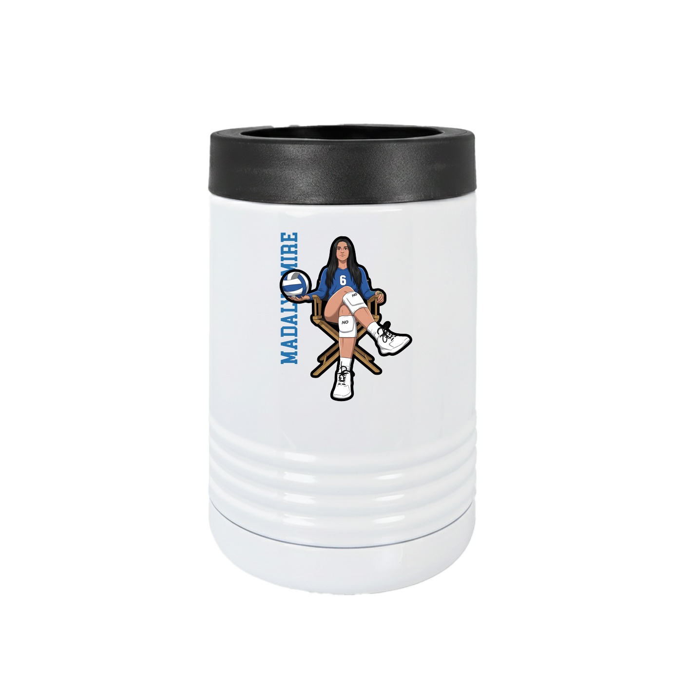 Beverage Holder — Name Vertical in White