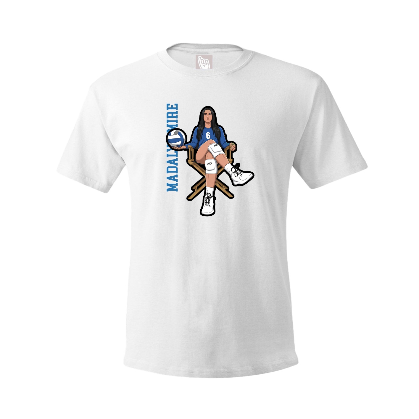 Tee — Name Vertical in White