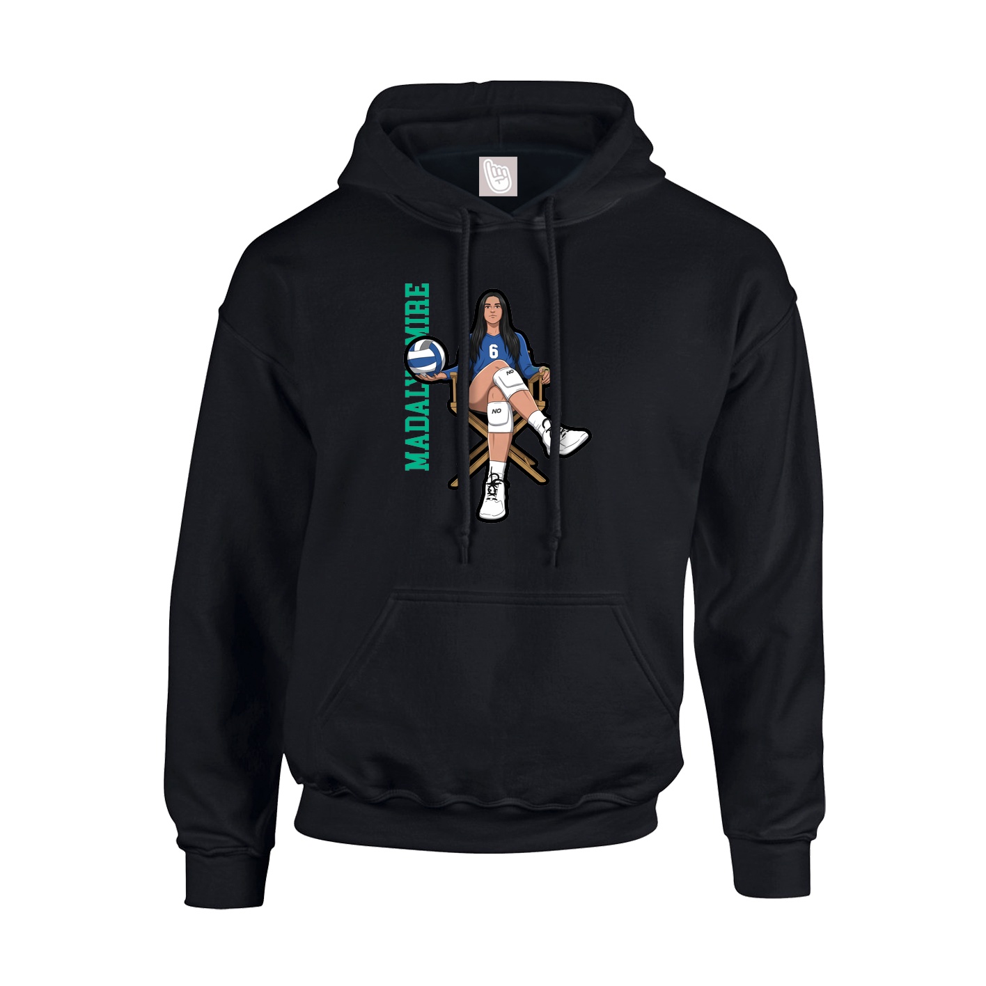 Youth Hoodie — Name Vertical in Black